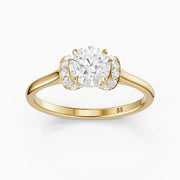 Dalila Round Cut Unique Pave Moissanite Diamond Ring