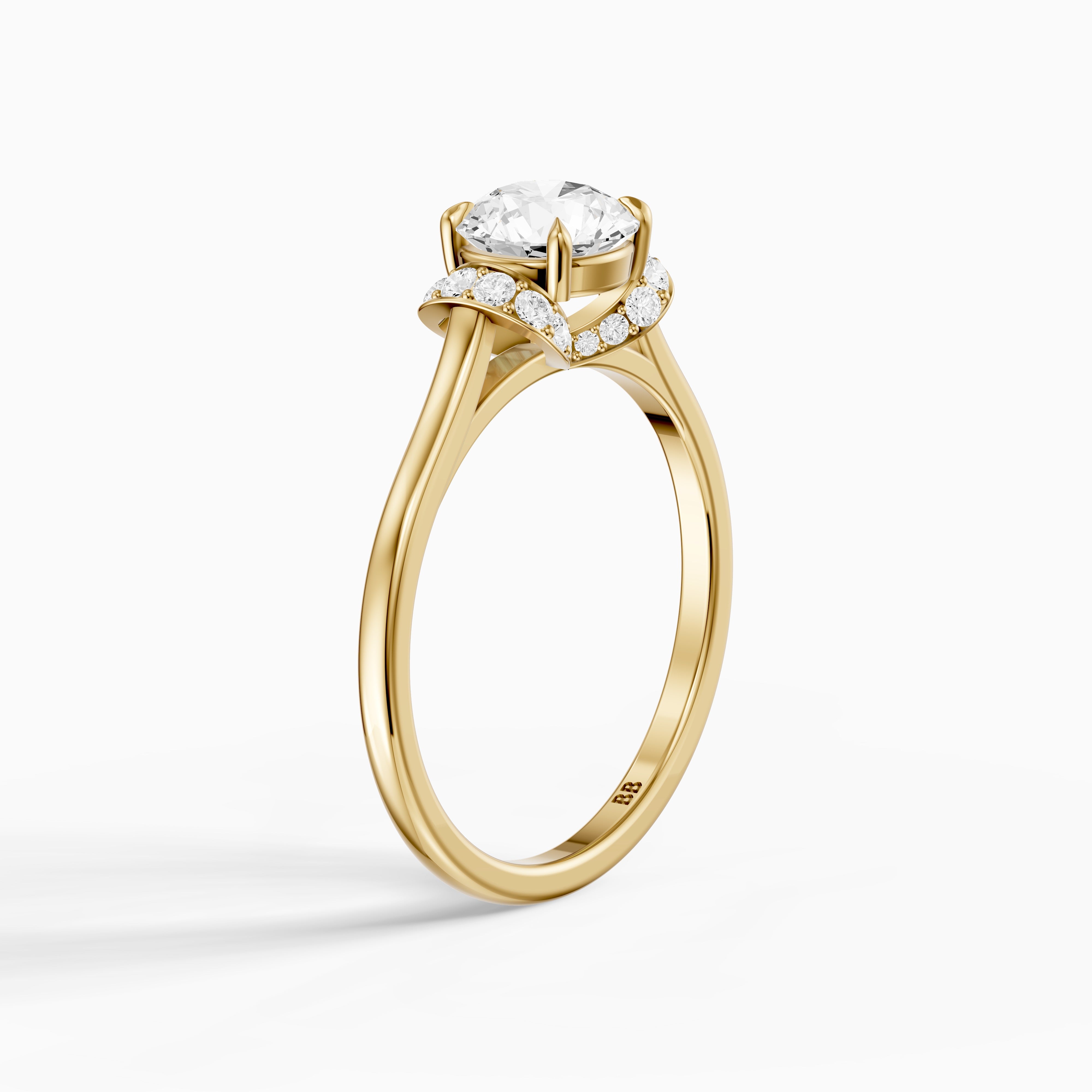 Dalila Round Cut Unique Pave Moissanite Diamond Ring