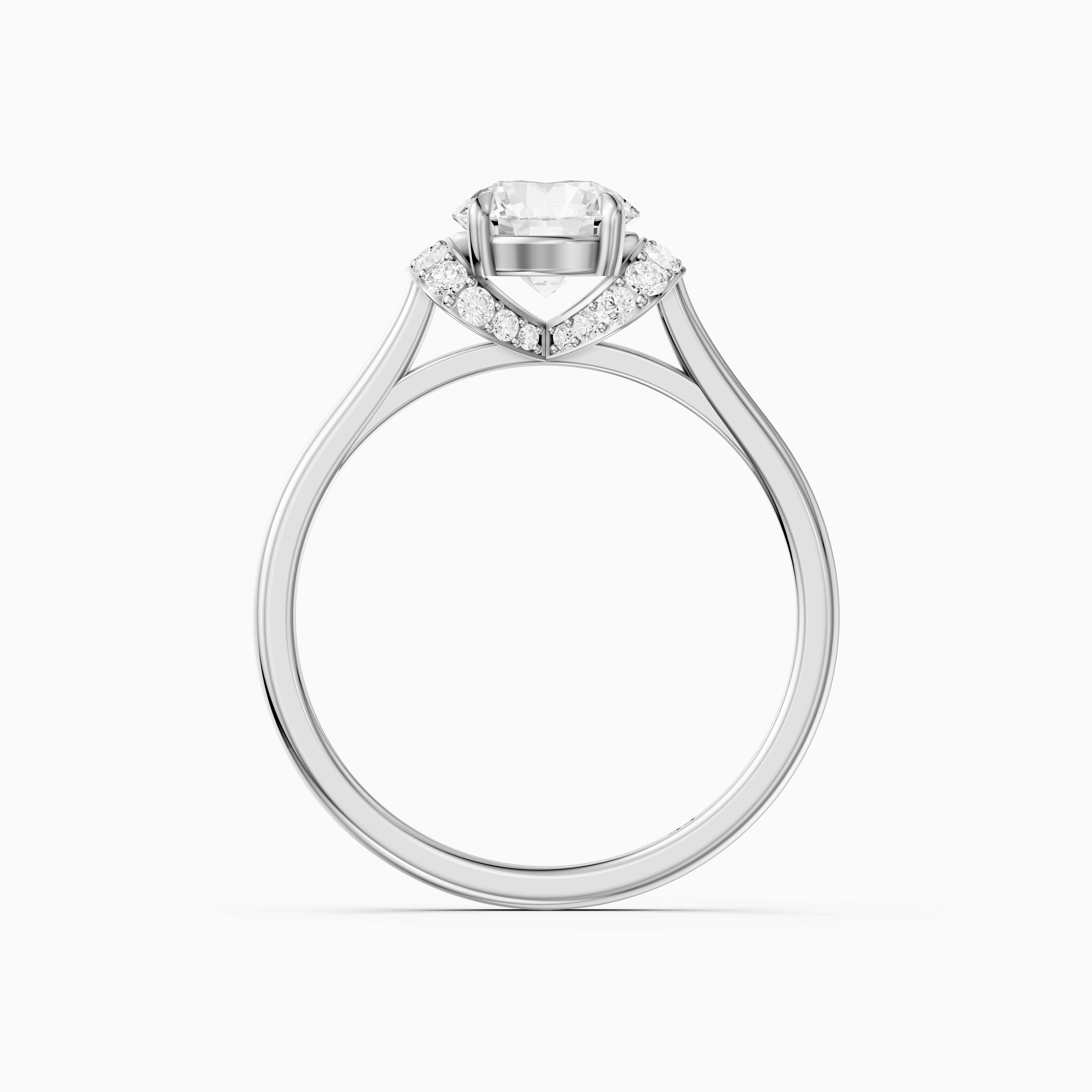 Dalila Round Cut Unique Pave Moissanite Diamond Ring