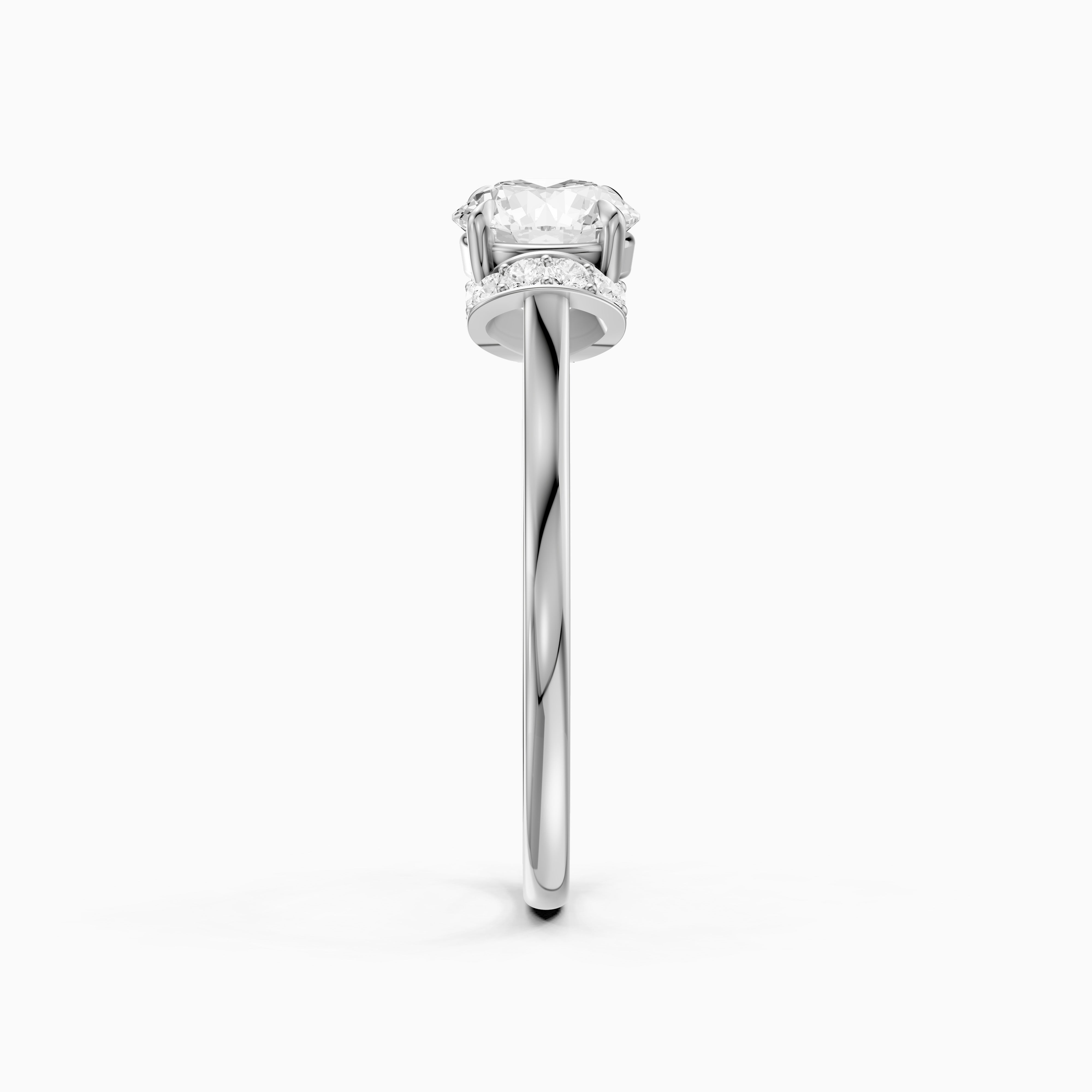 Dalila Round Cut Unique Pave Moissanite Diamond Ring
