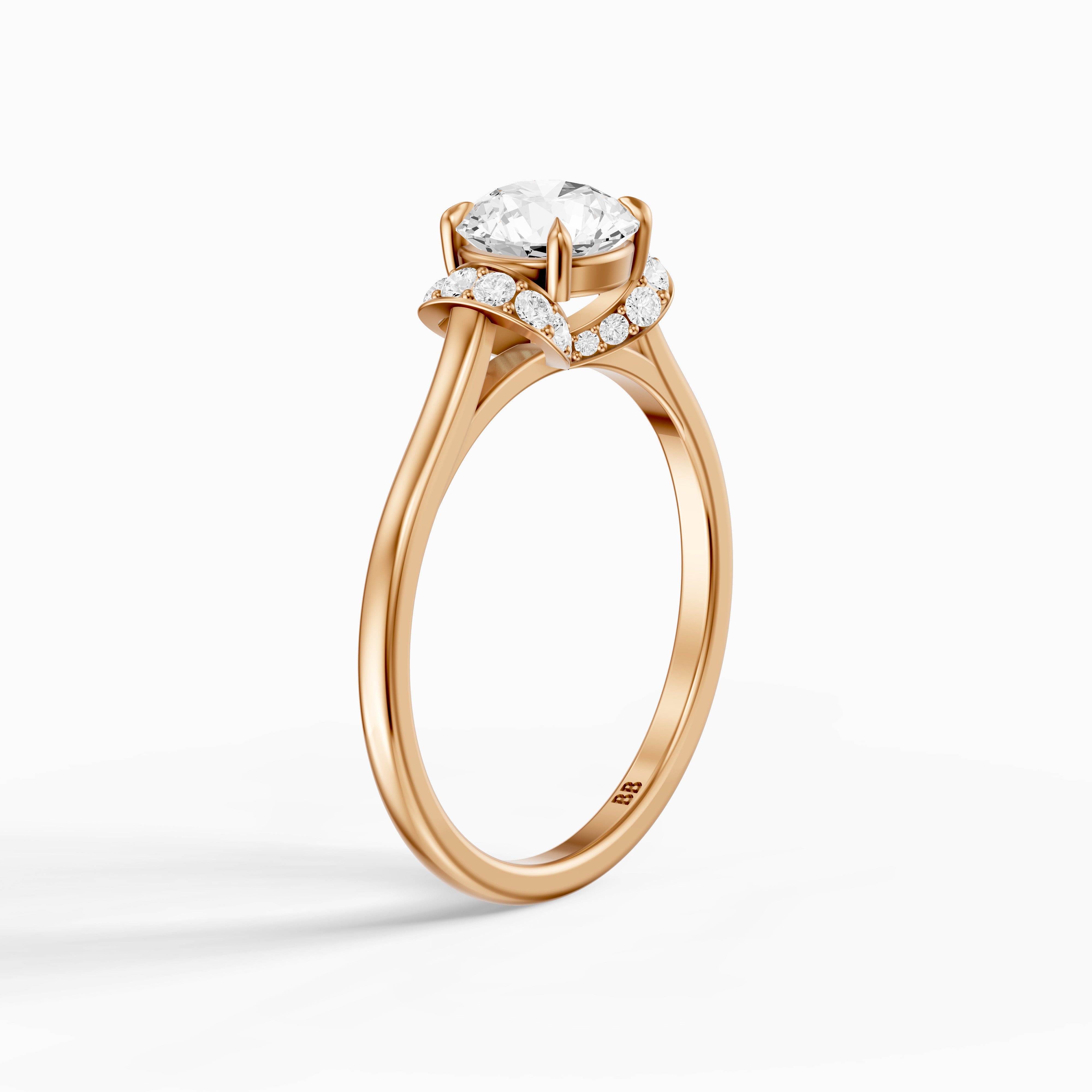 Dalila Round Cut Unique Pave Moissanite Diamond Ring