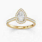 Darcie Pear Cut Halo Channel Set Lab Grown Diamond Ring