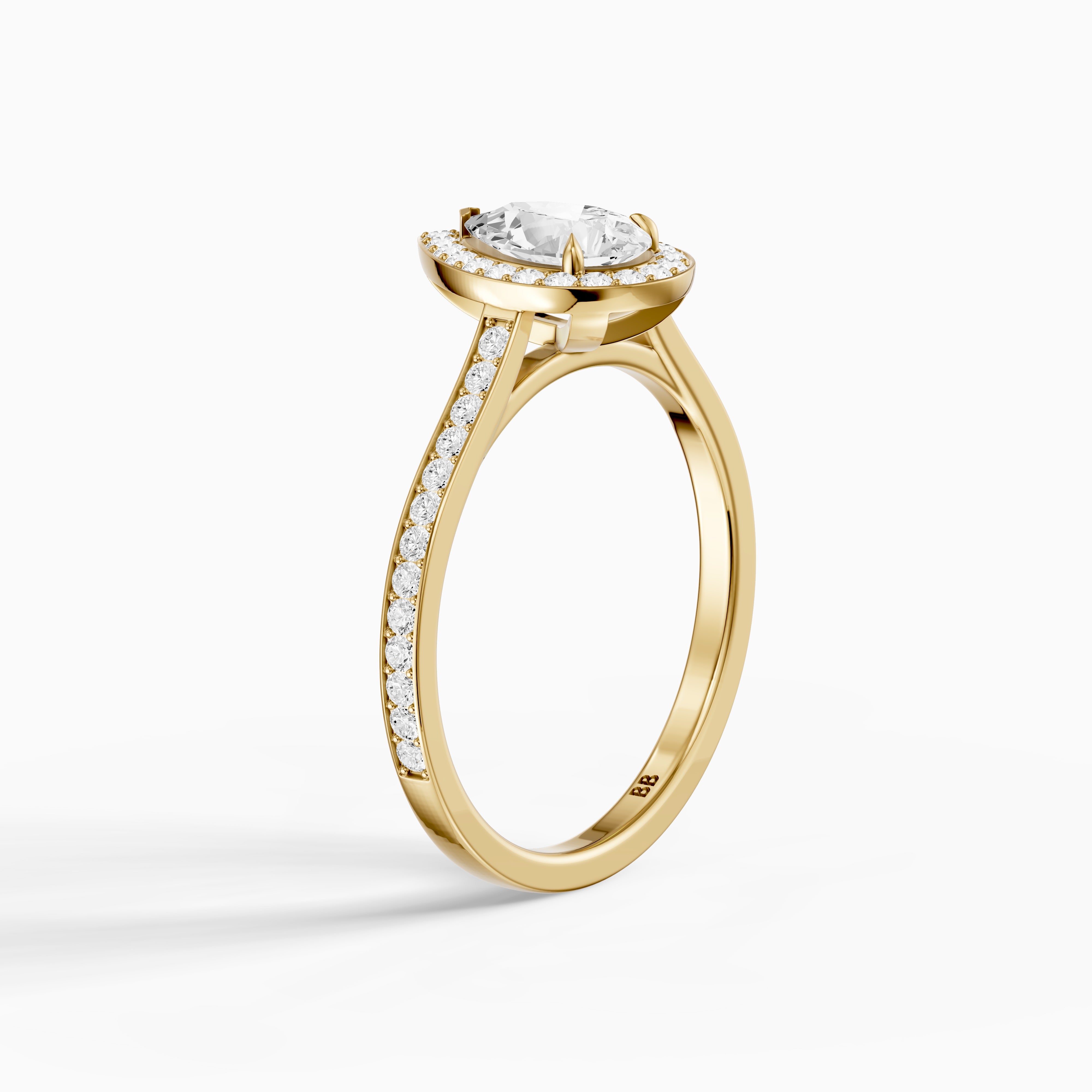 Darcie Pear Cut Halo Channel Set Lab Grown Diamond Ring