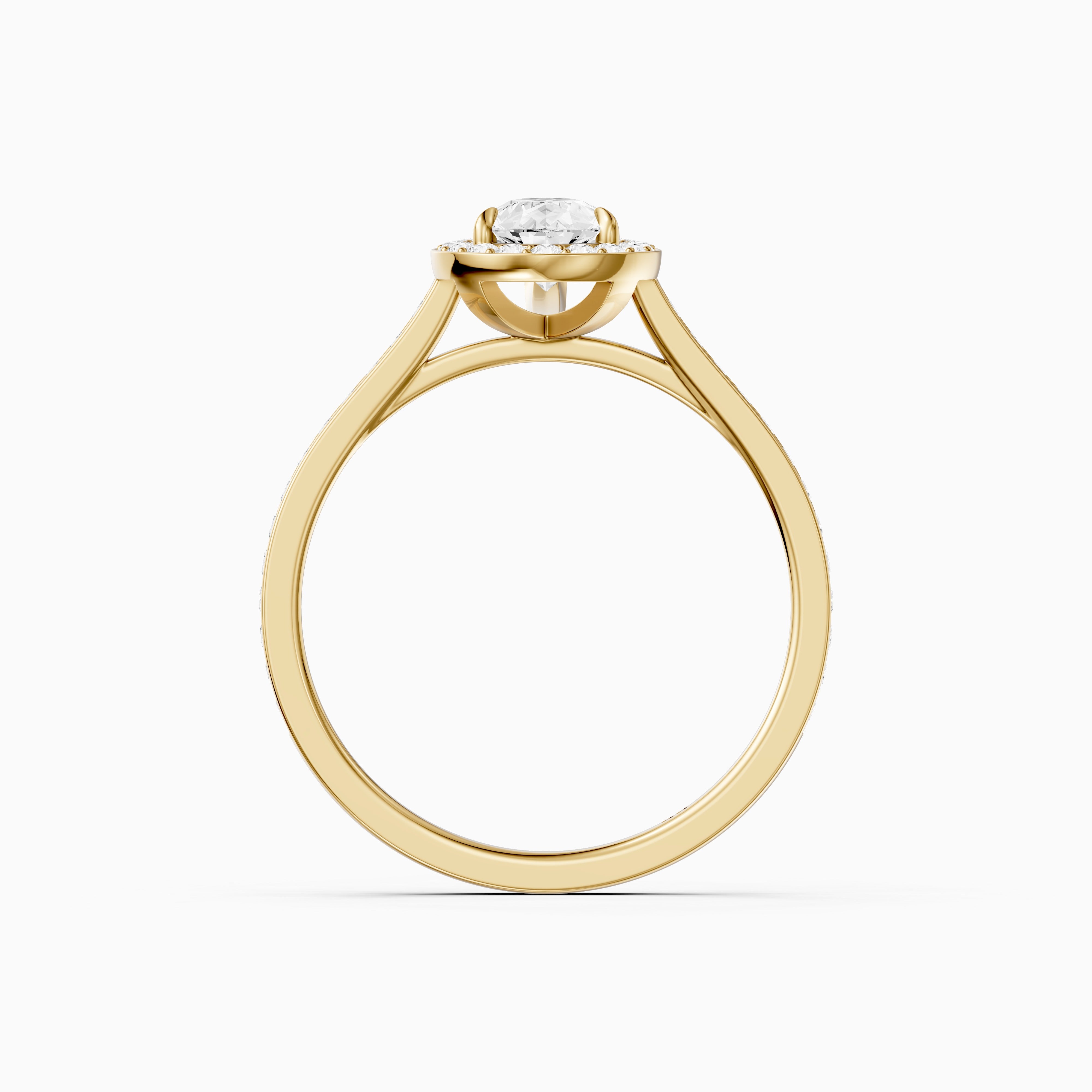 Darcie Pear Cut Halo Channel Set Moissanite Diamond Ring