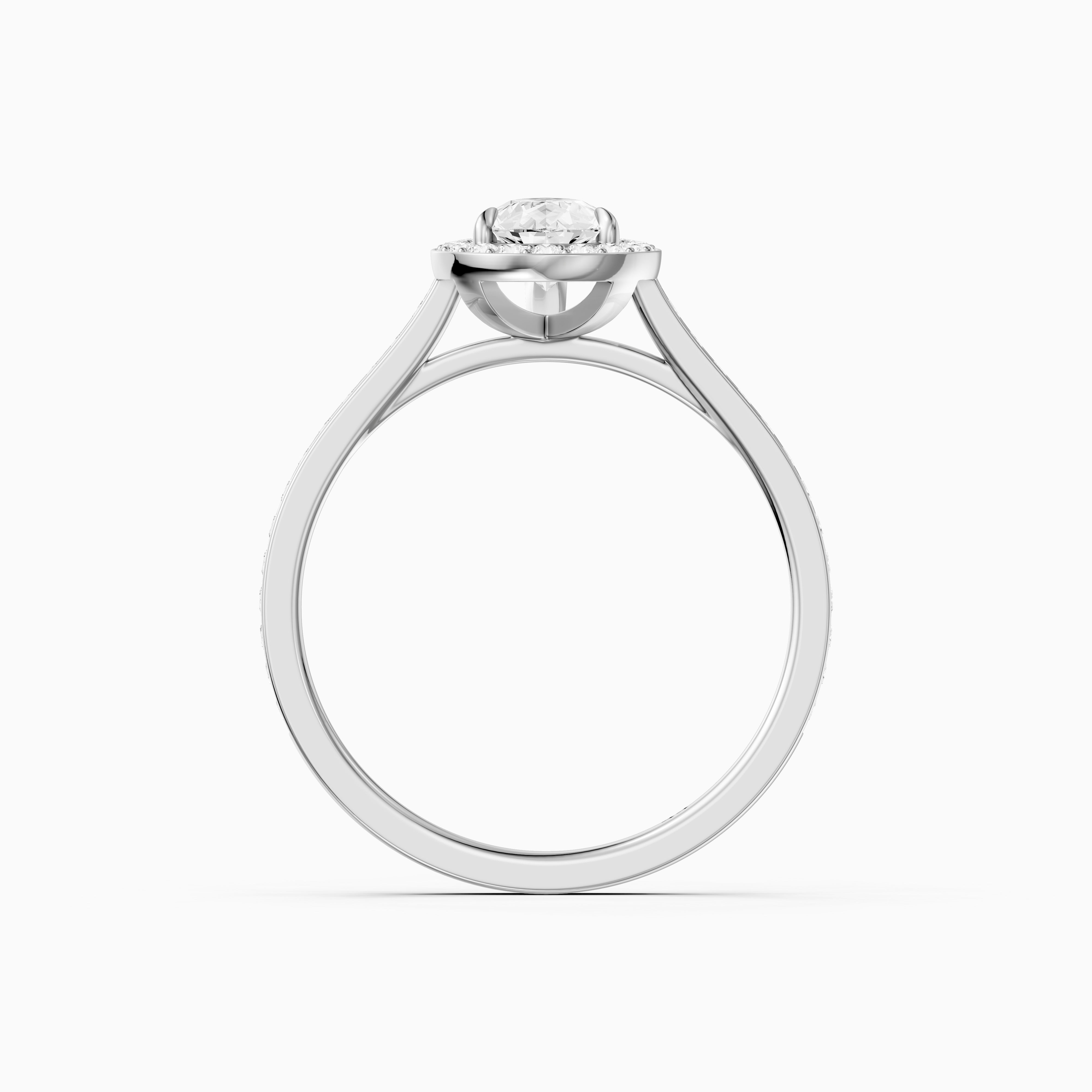 Darcie Pear Cut Halo Channel Set Moissanite Diamond Ring