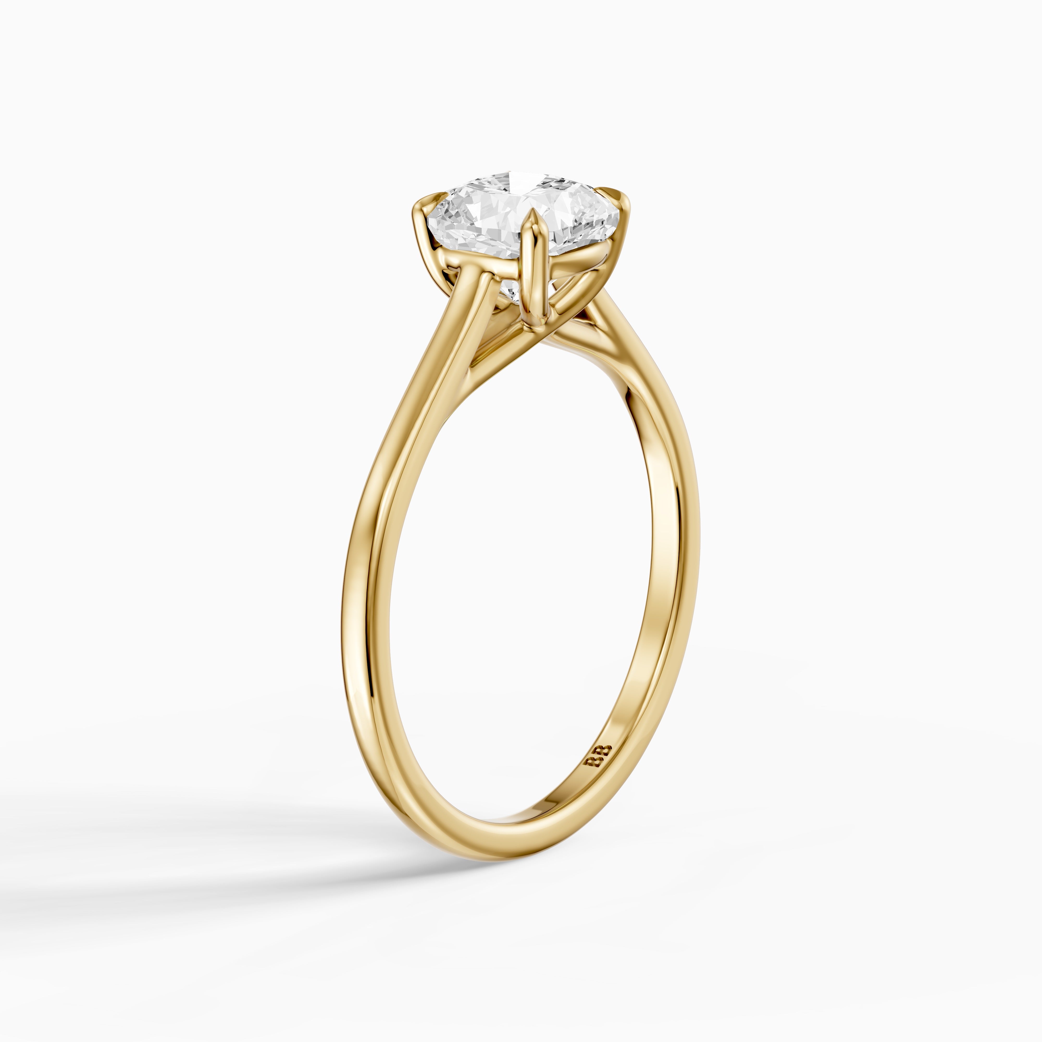 Corina 4 Prong Cushion Cut Solitaire Moissanite Diamond Ring