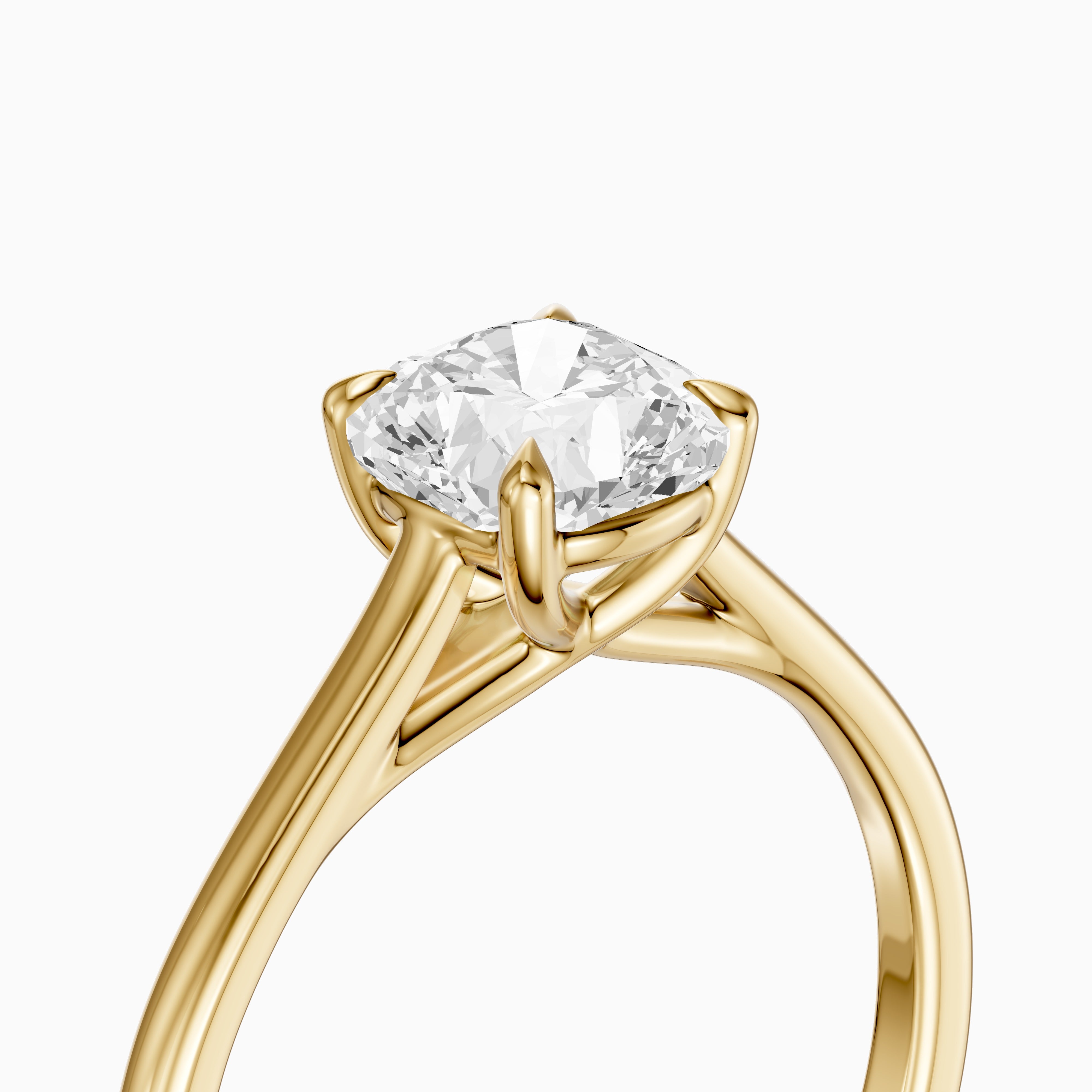 Corina 4 Prong Cushion Cut Solitaire Moissanite Diamond Ring