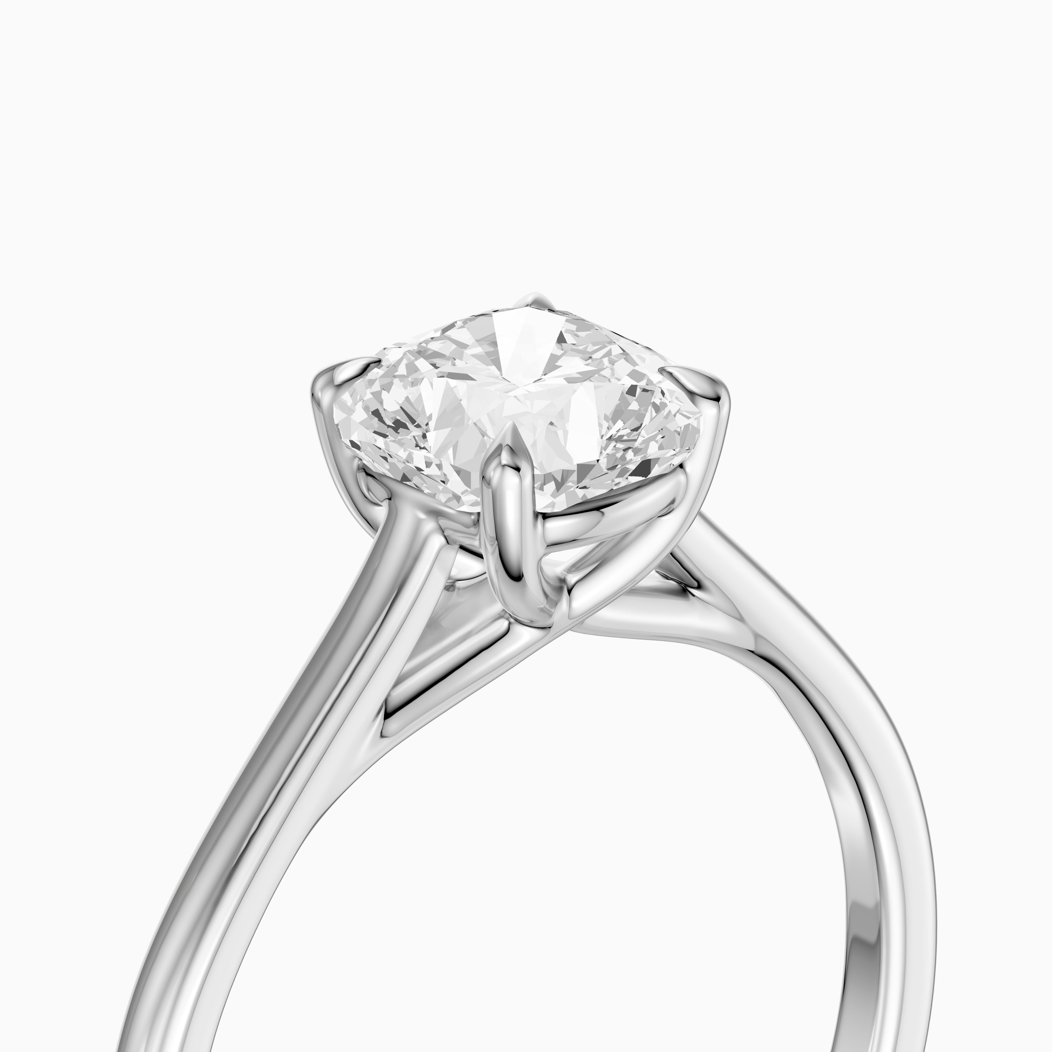 Corina 4 Prong Cushion Cut Solitaire Moissanite Diamond Ring