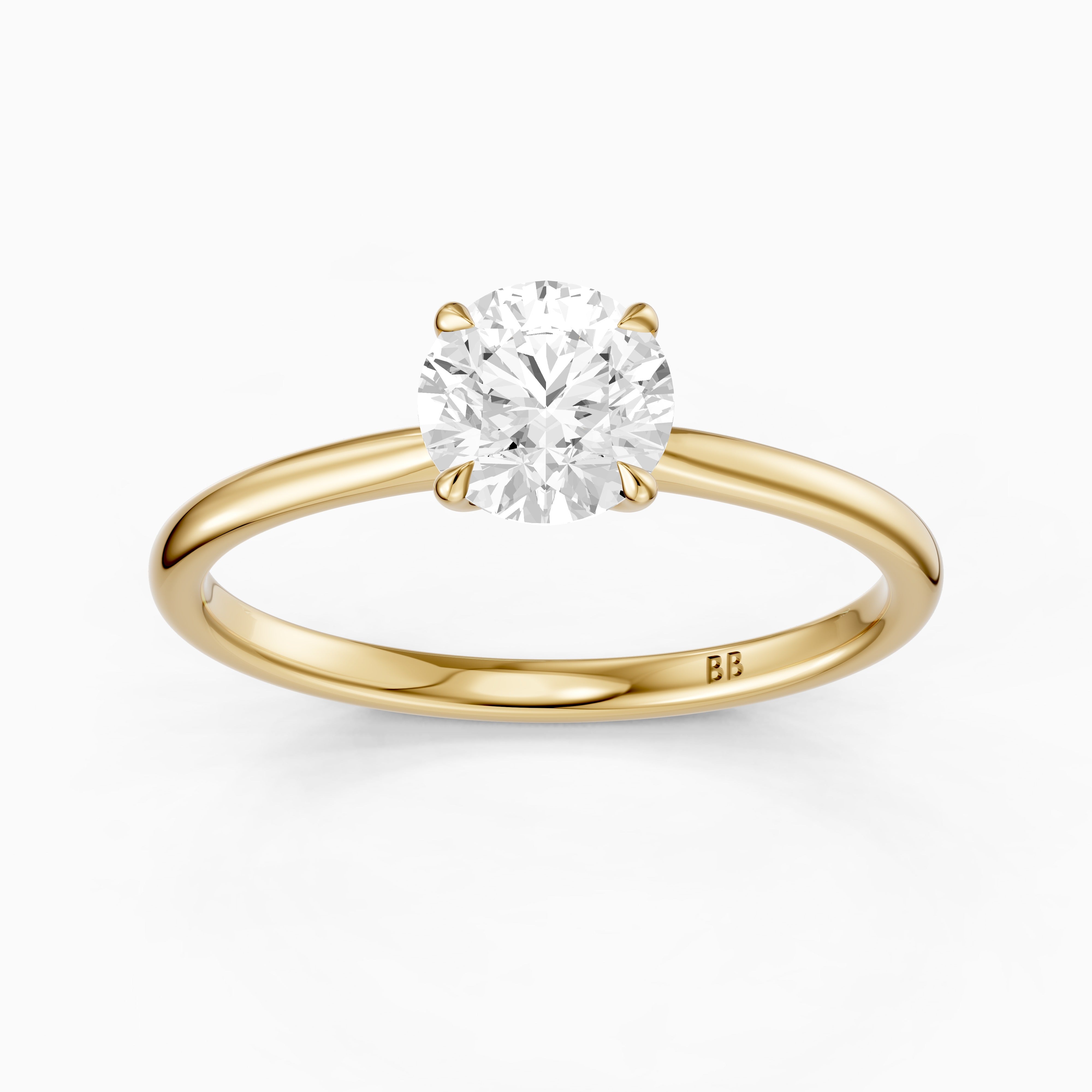 Carmen 4 Prong Round Cut Solitaire Moissanite Diamond Ring