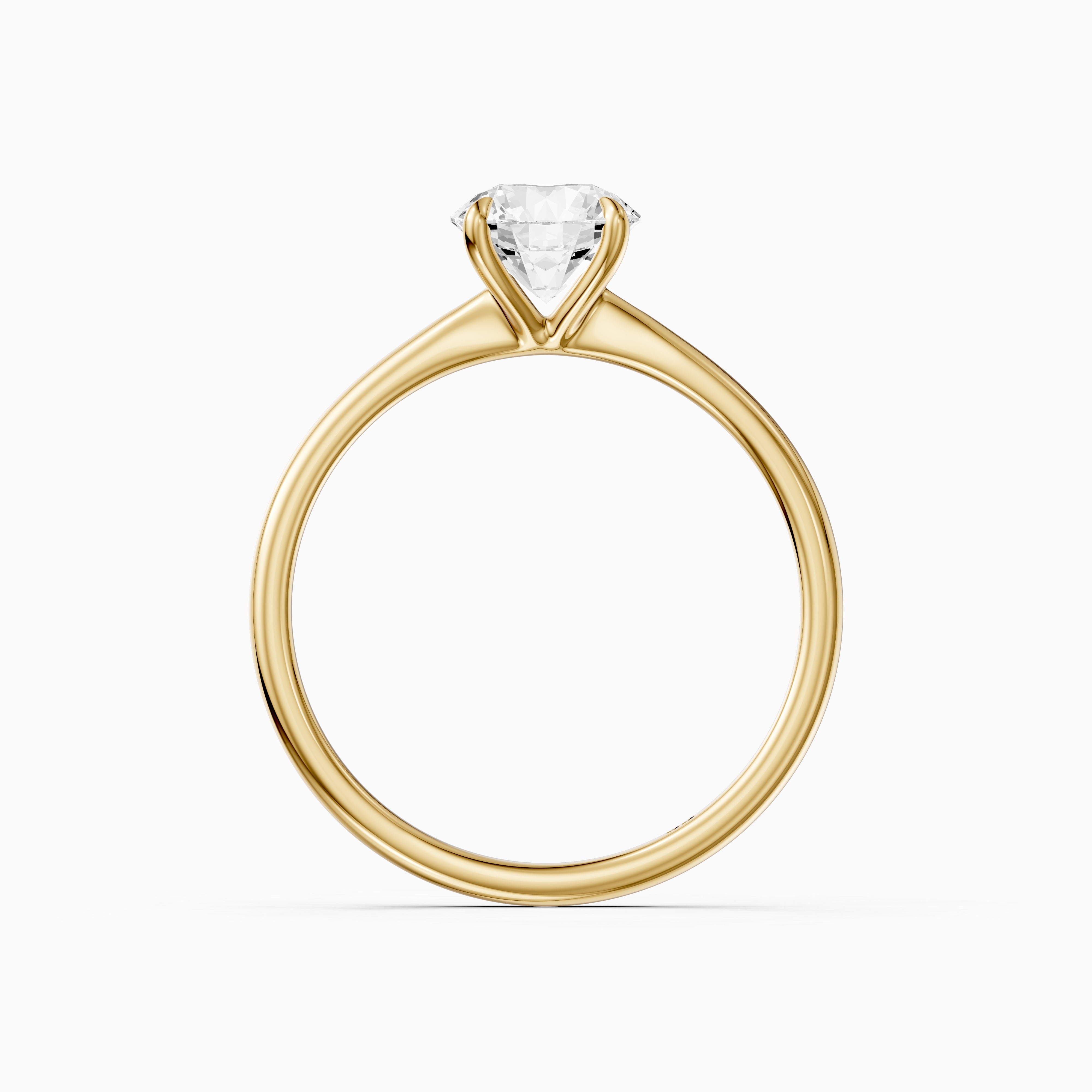 Carmen 4 Prong Round Cut Solitaire Moissanite Diamond Ring