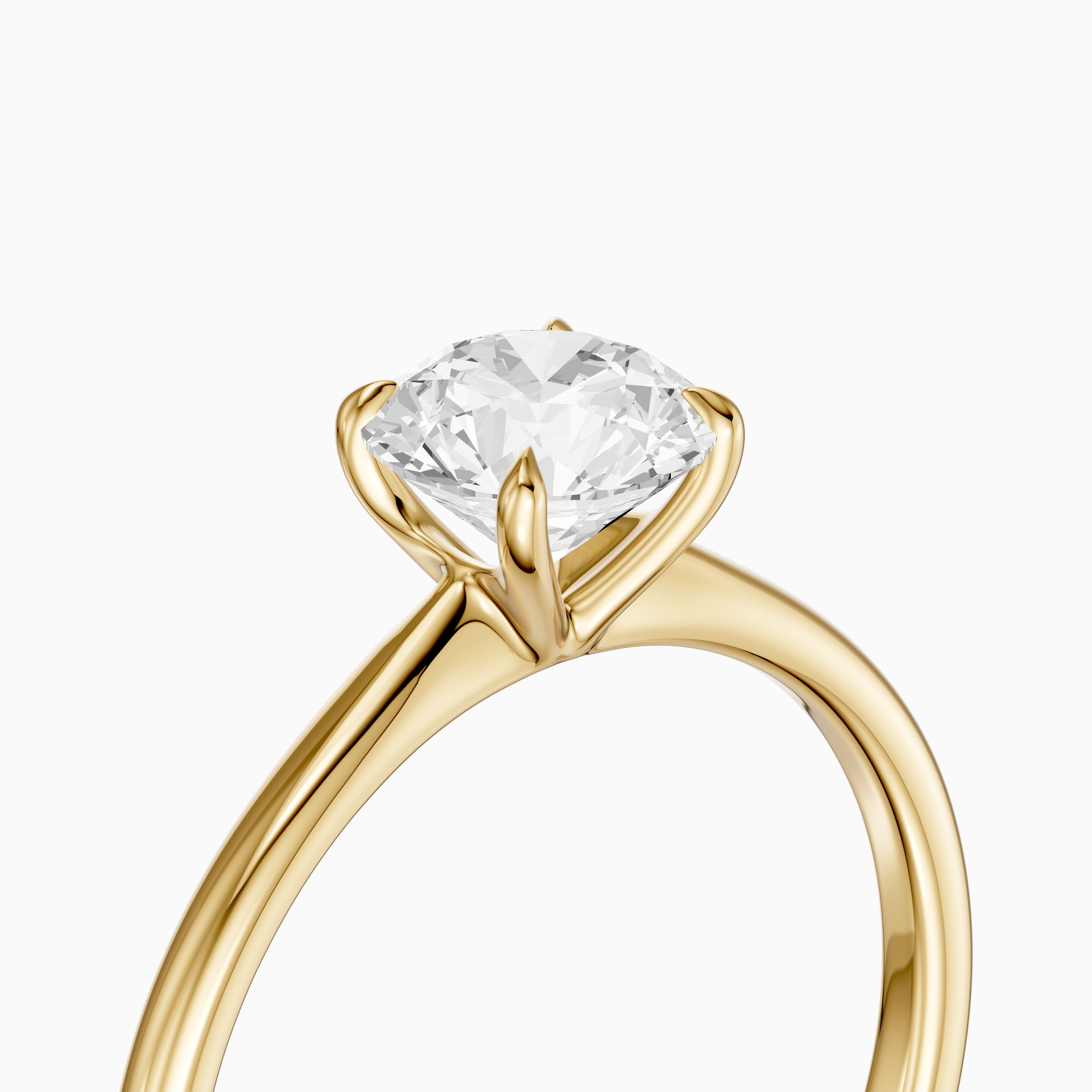 Carmen 4 Prong Round Cut Solitaire Moissanite Diamond Ring