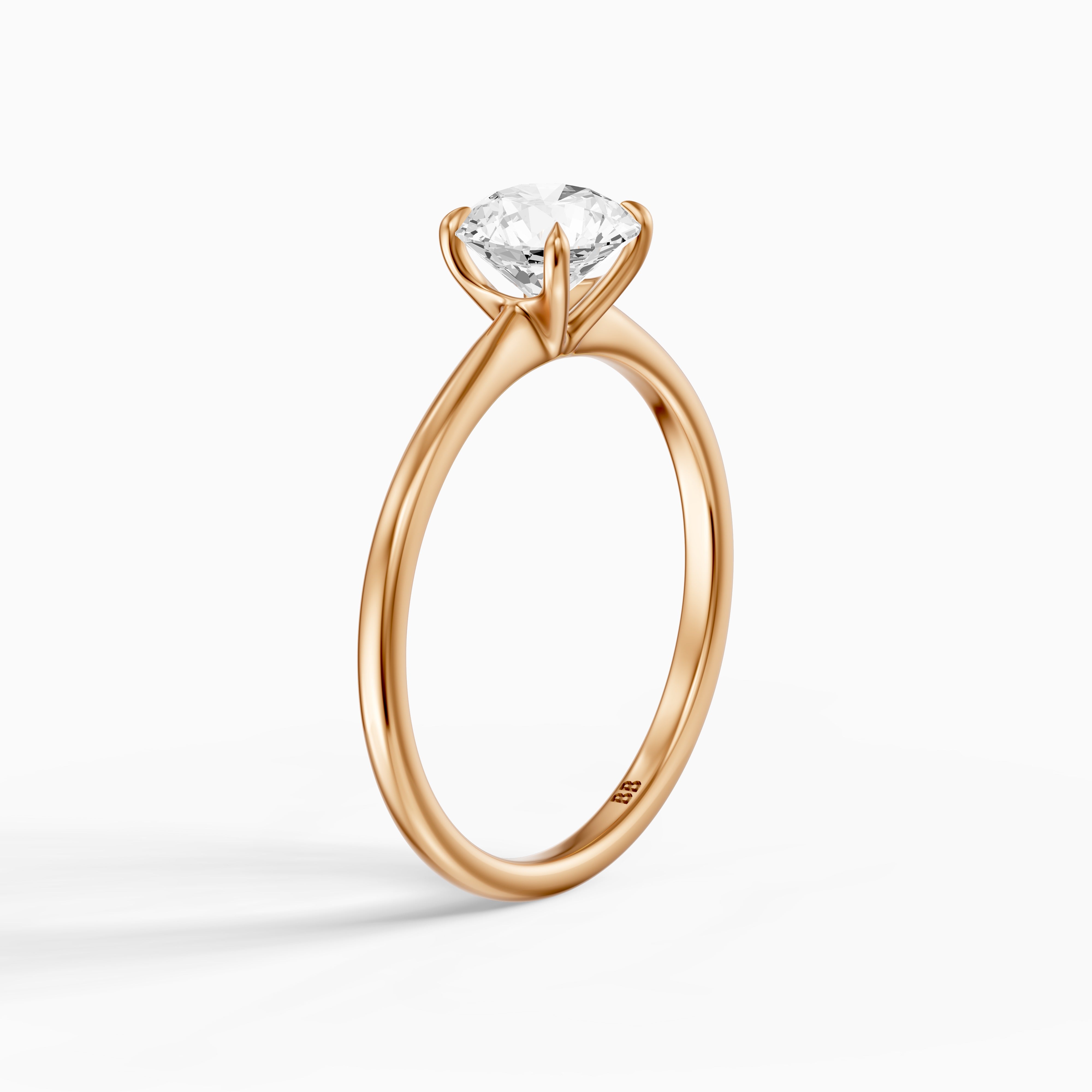 Carmen 4 Prong Round Cut Solitaire Moissanite Diamond Ring
