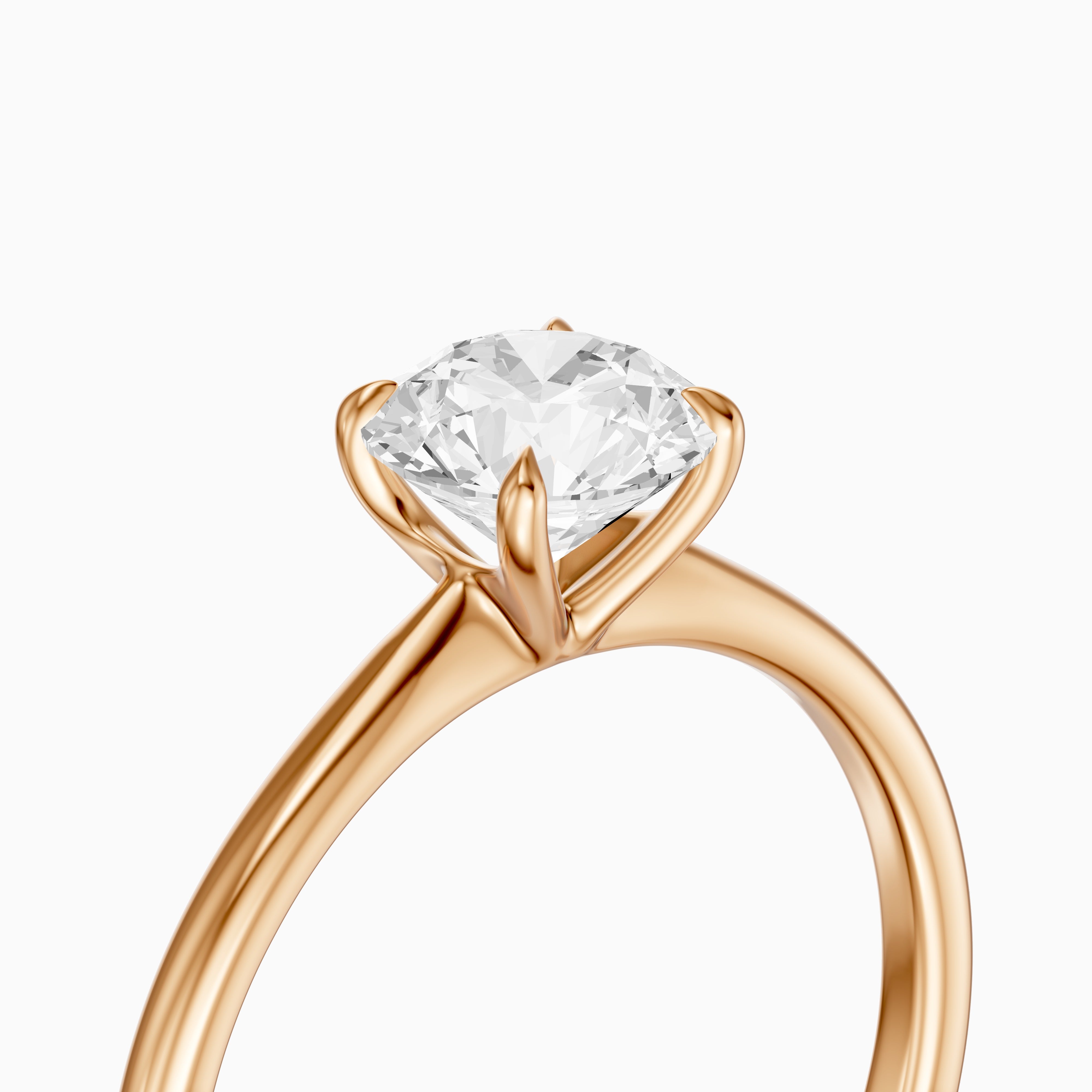 Carmen 4 Prong Round Cut Solitaire Moissanite Diamond Ring