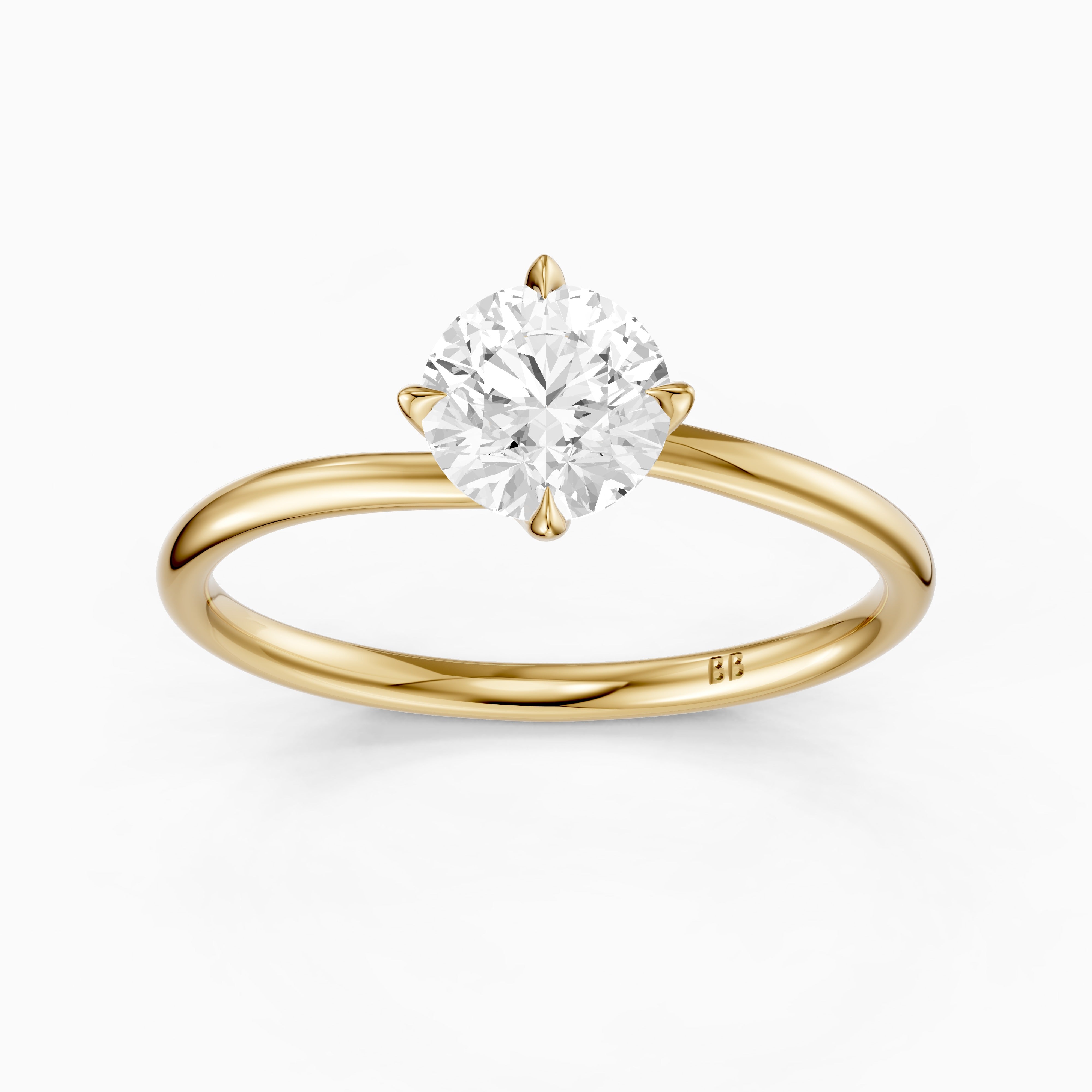 Nellie Round Cut Solitaire Moissanite Diamond Engagement Ring