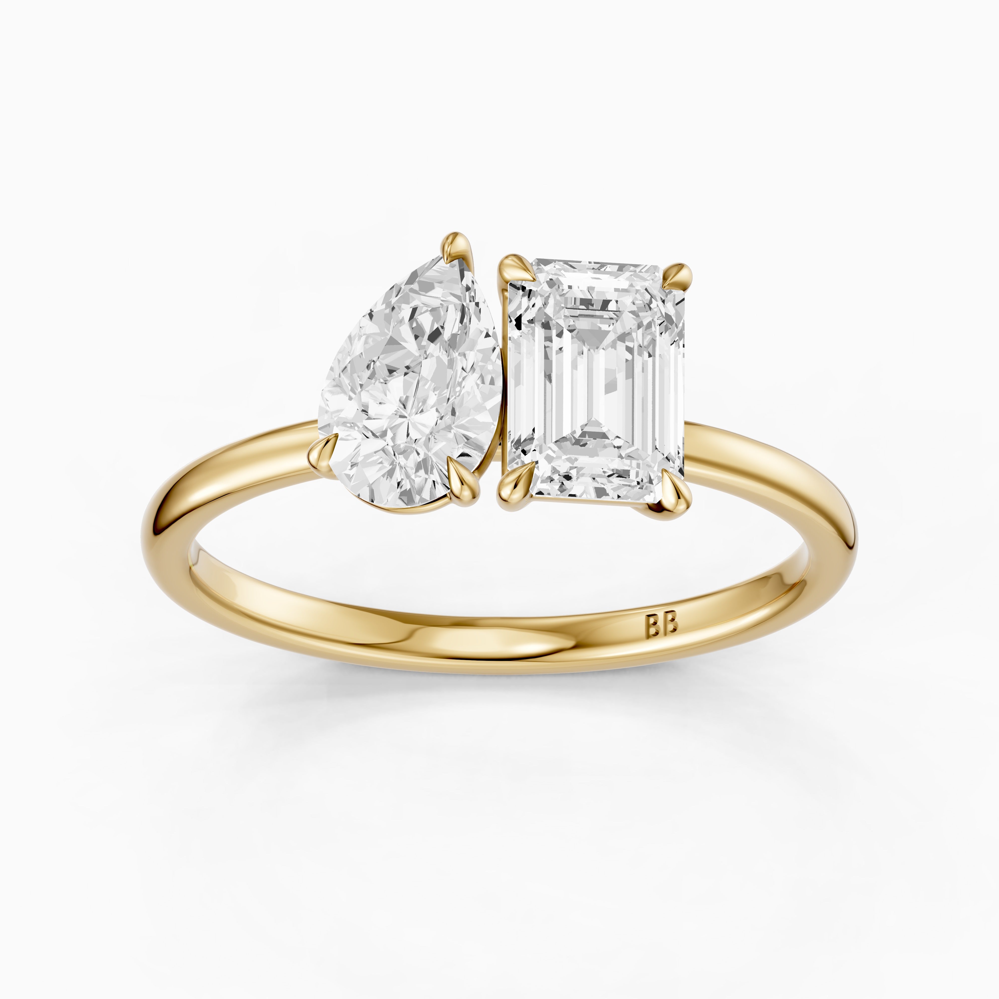 Payton Toi Et Moi Engagement Ring With Pear and Emerald Lab Grown Diamonds