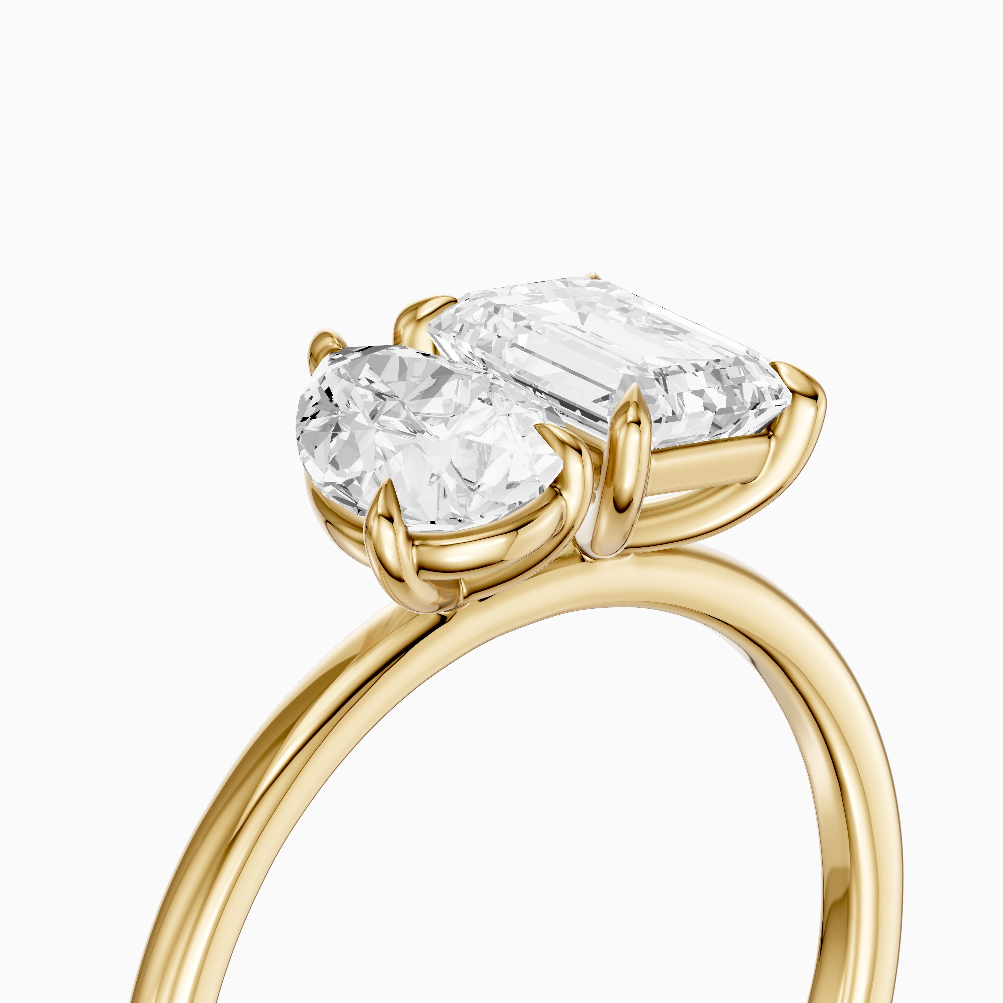Payton Toi Et Moi Engagement Ring With Pear and Emerald Lab Grown Diamonds