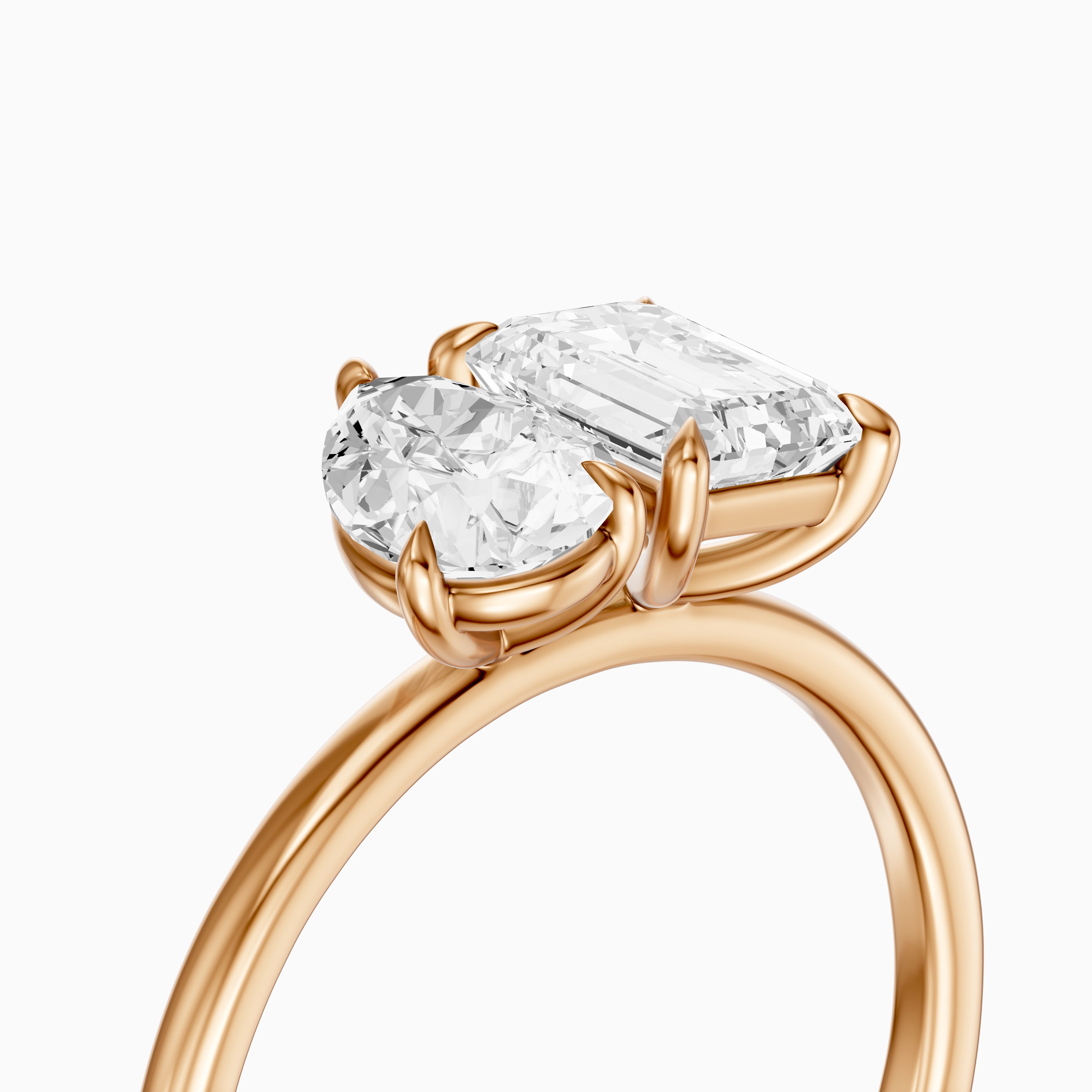 Payton Toi Et Moi Engagement Ring With Pear and Emerald Lab Grown Diamonds