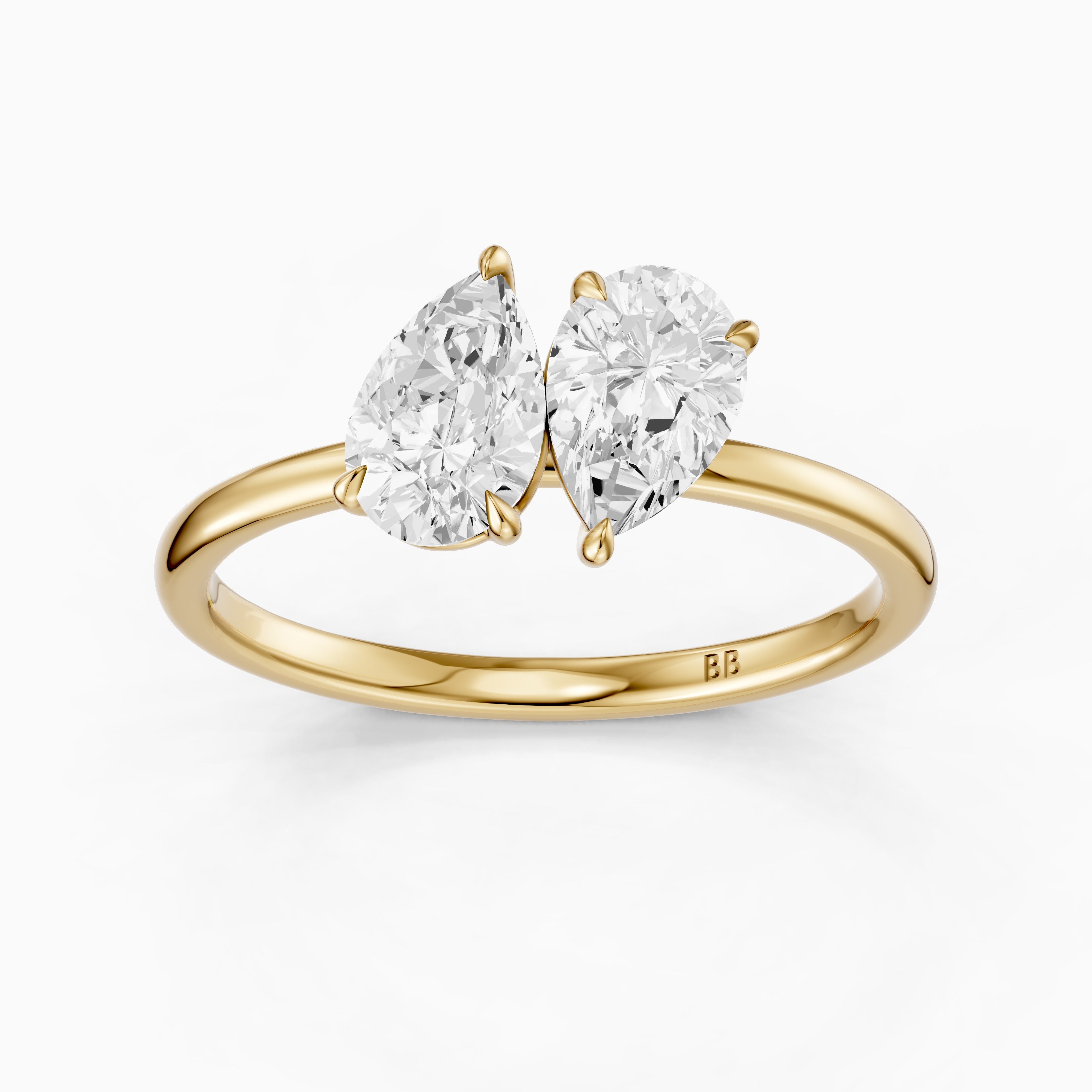 Berlyn Toi Et Moi Engagement Ring With Both Pear Lab Grown Diamonds
