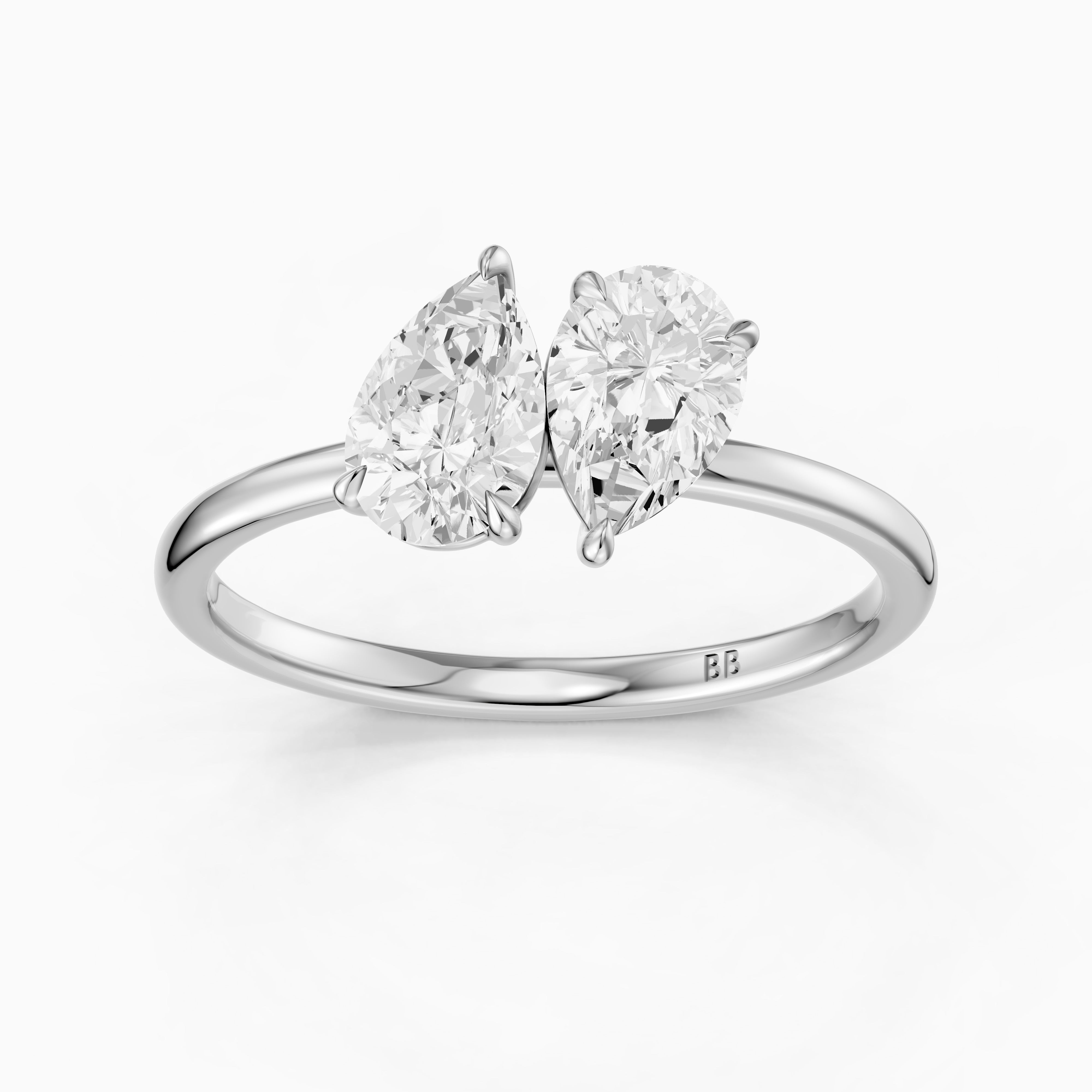 Berlyn Toi Et Moi Engagement Ring With Both Pear Lab Grown Diamonds