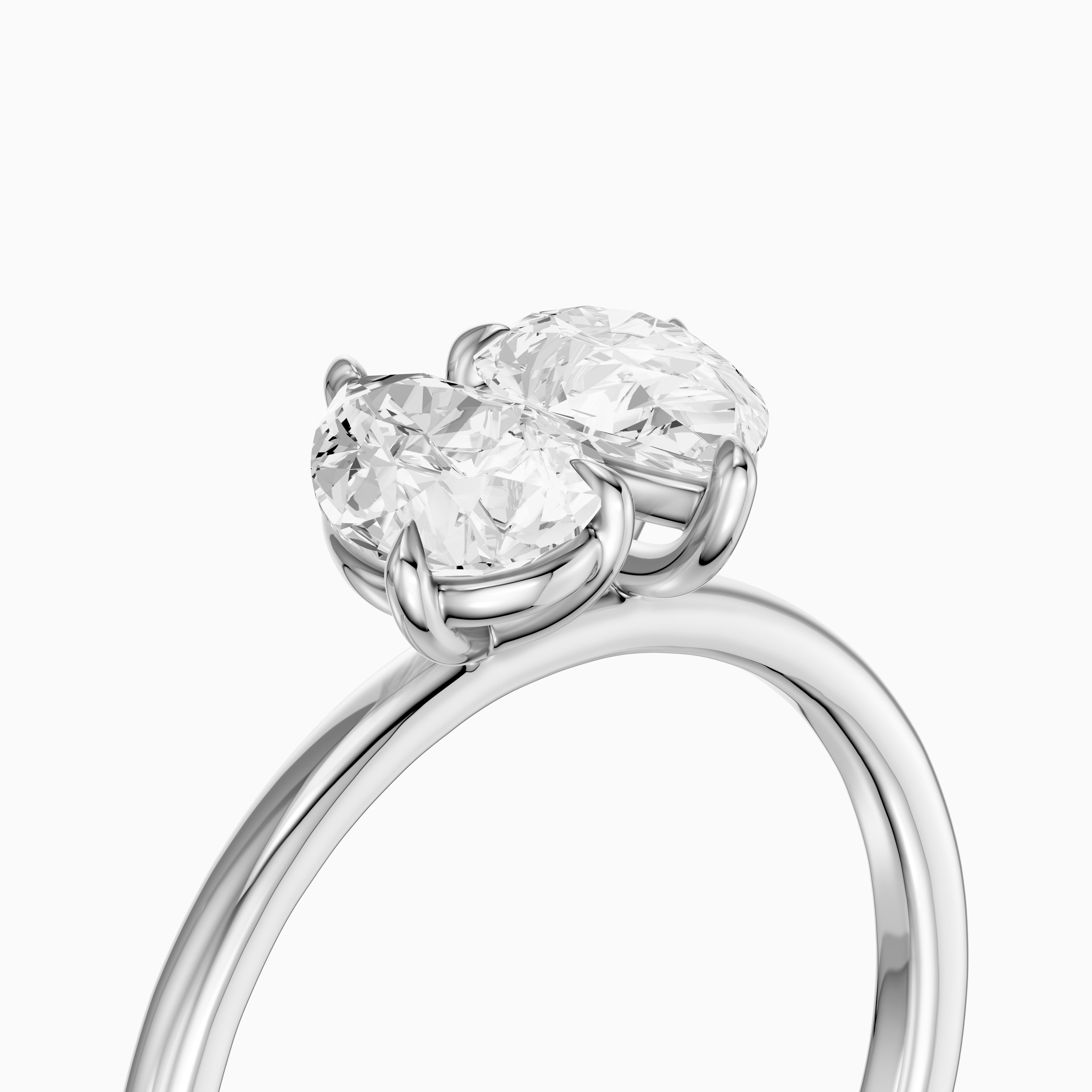 Berlyn Toi Et Moi Engagement Ring With Both Pear Lab Grown Diamonds