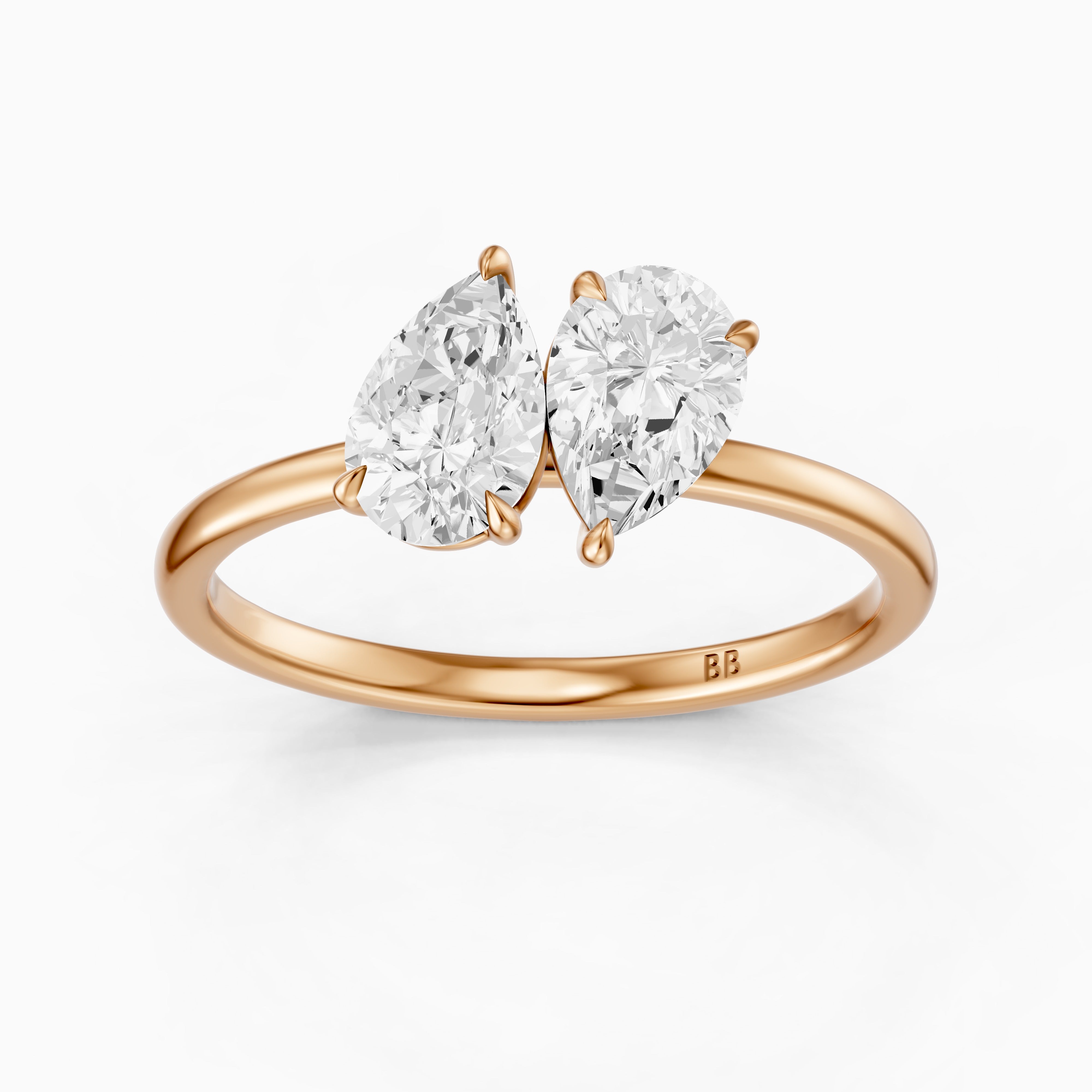 Berlyn Toi Et Moi Engagement Ring With Both Pear Lab Grown Diamonds