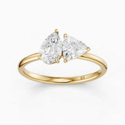 Roselyn Toi Et Moi Engagement Ring With Pear and Trillion Cut Lab Grown Diamond