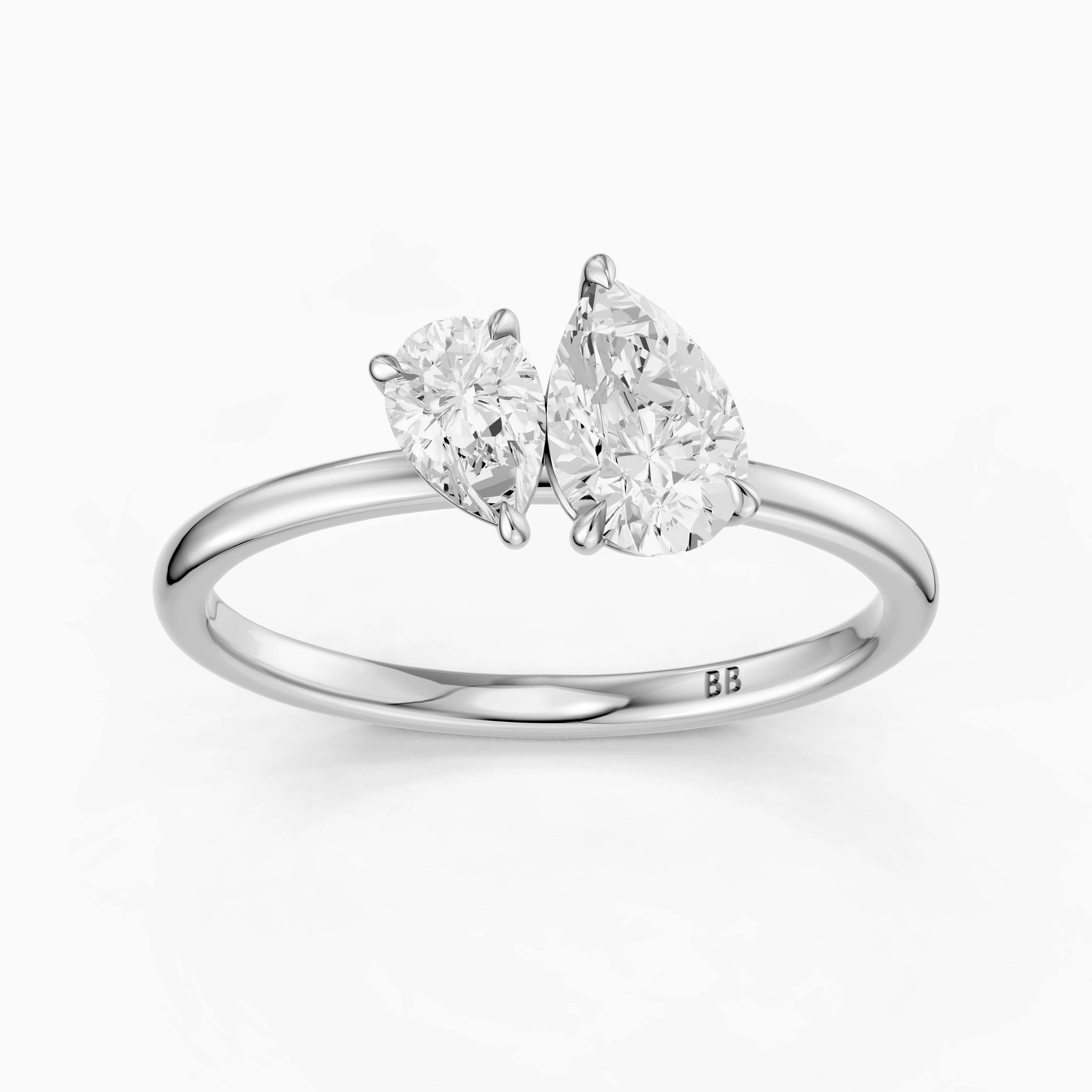 Blaire Toi Et Moi Engagement Ring With Both Pear Lab Grown Diamonds