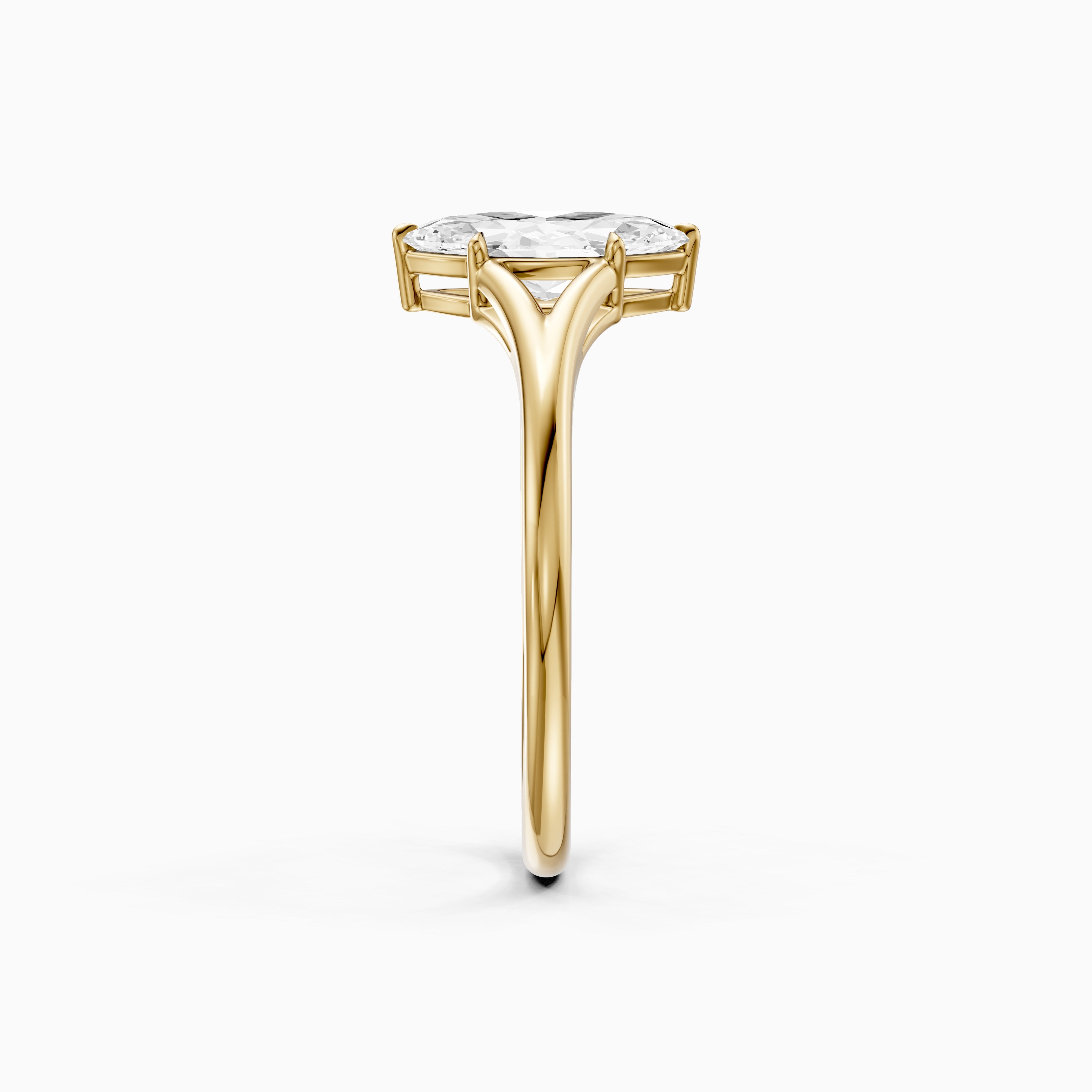 Elara Marquise Cut Lab Grown Diamond Ring with Split Cathedral Shank