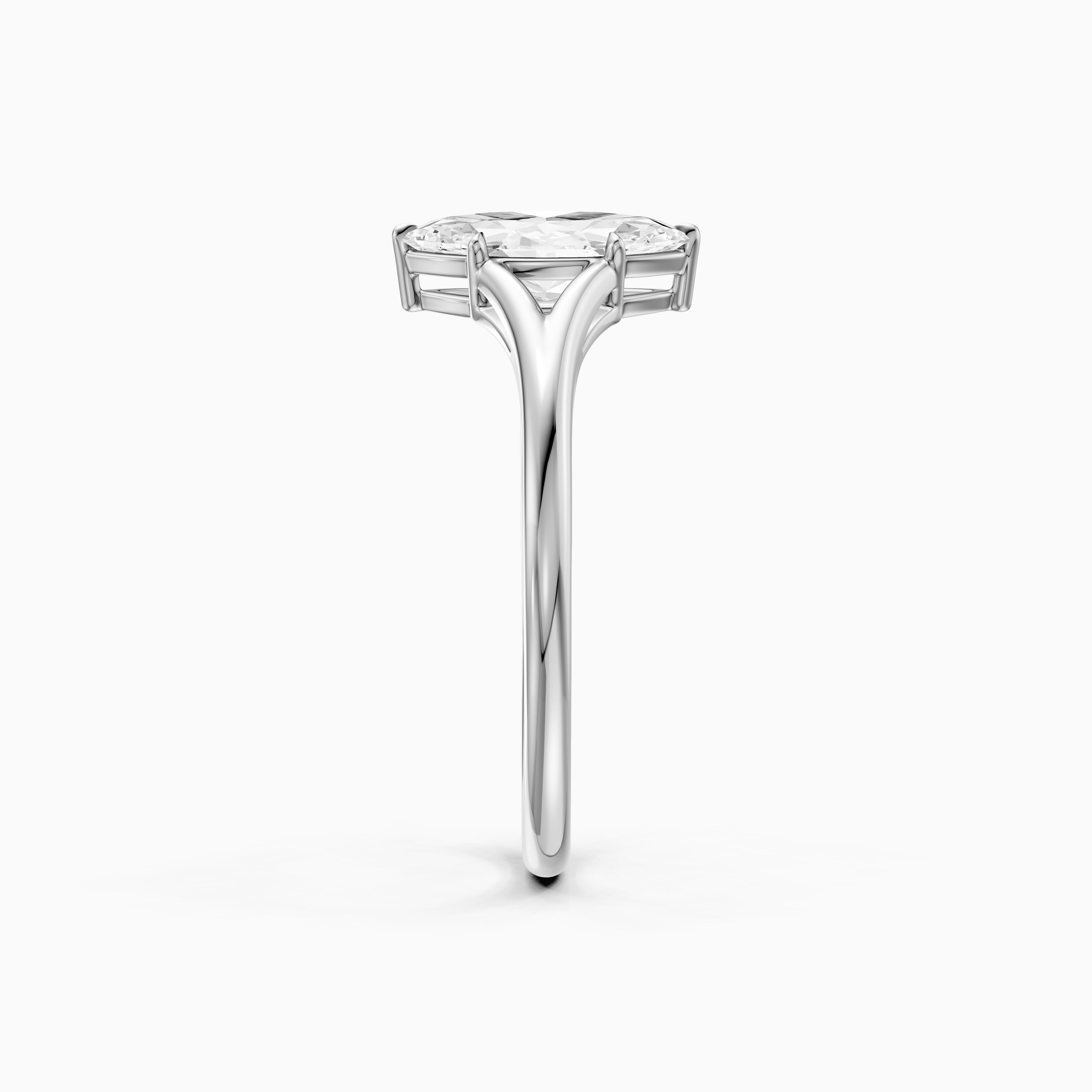 Elara Marquise Cut Lab Grown Diamond Ring with Split Cathedral Shank
