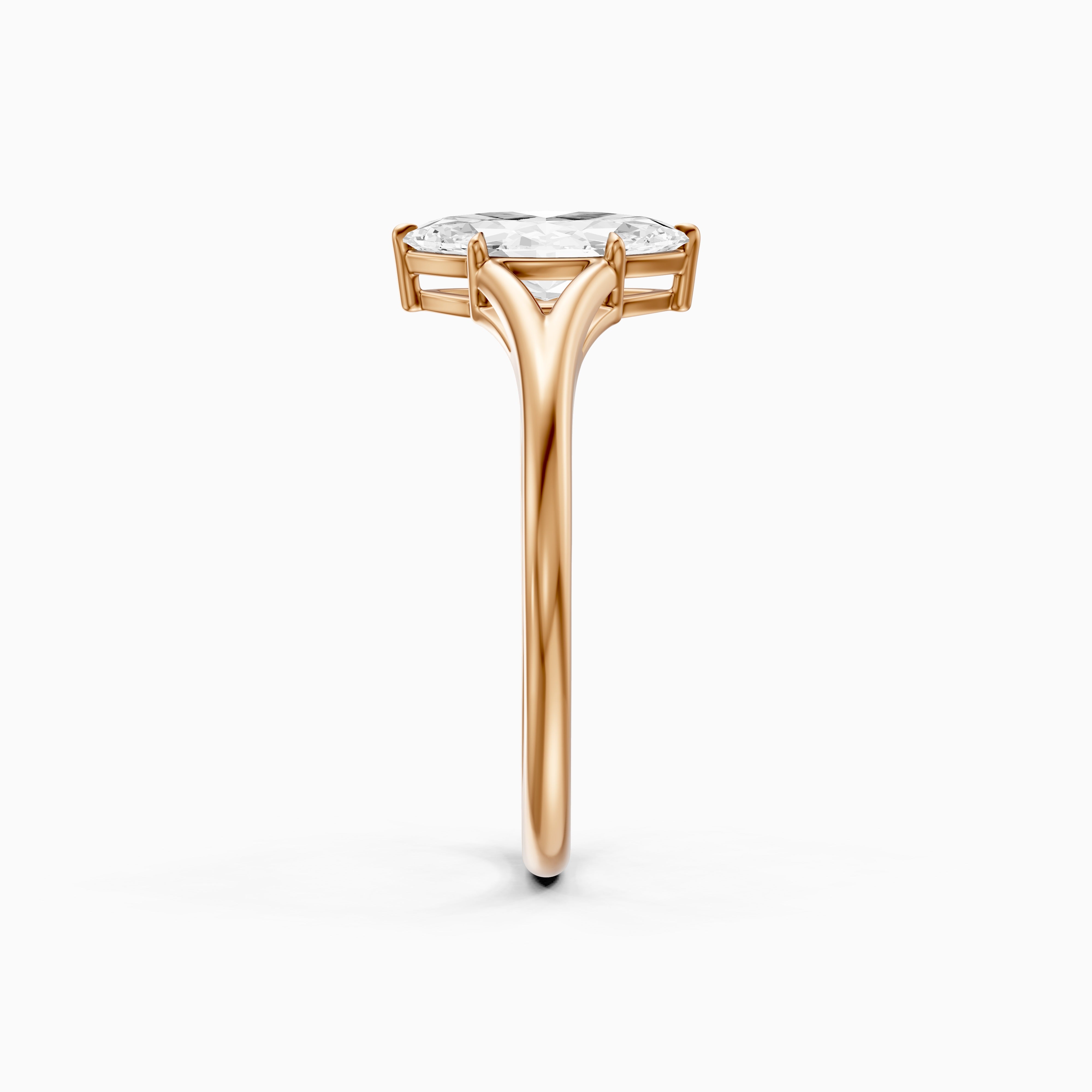 Elara Marquise Cut Lab Grown Diamond Ring with Split Cathedral Shank