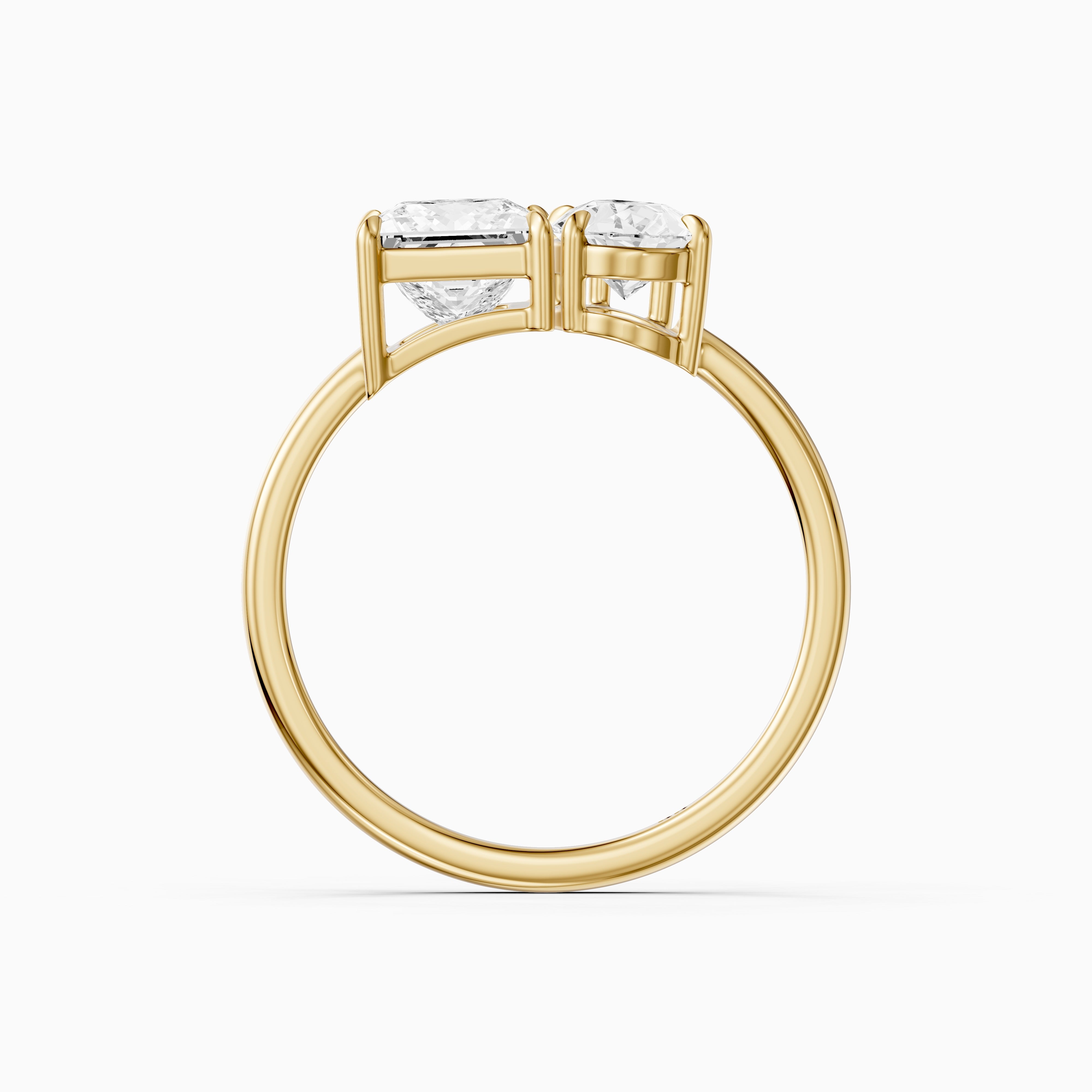Caison Toi Et Moi Engagement Ring With Princess and Pear Two Stone Lab Grown Diamond