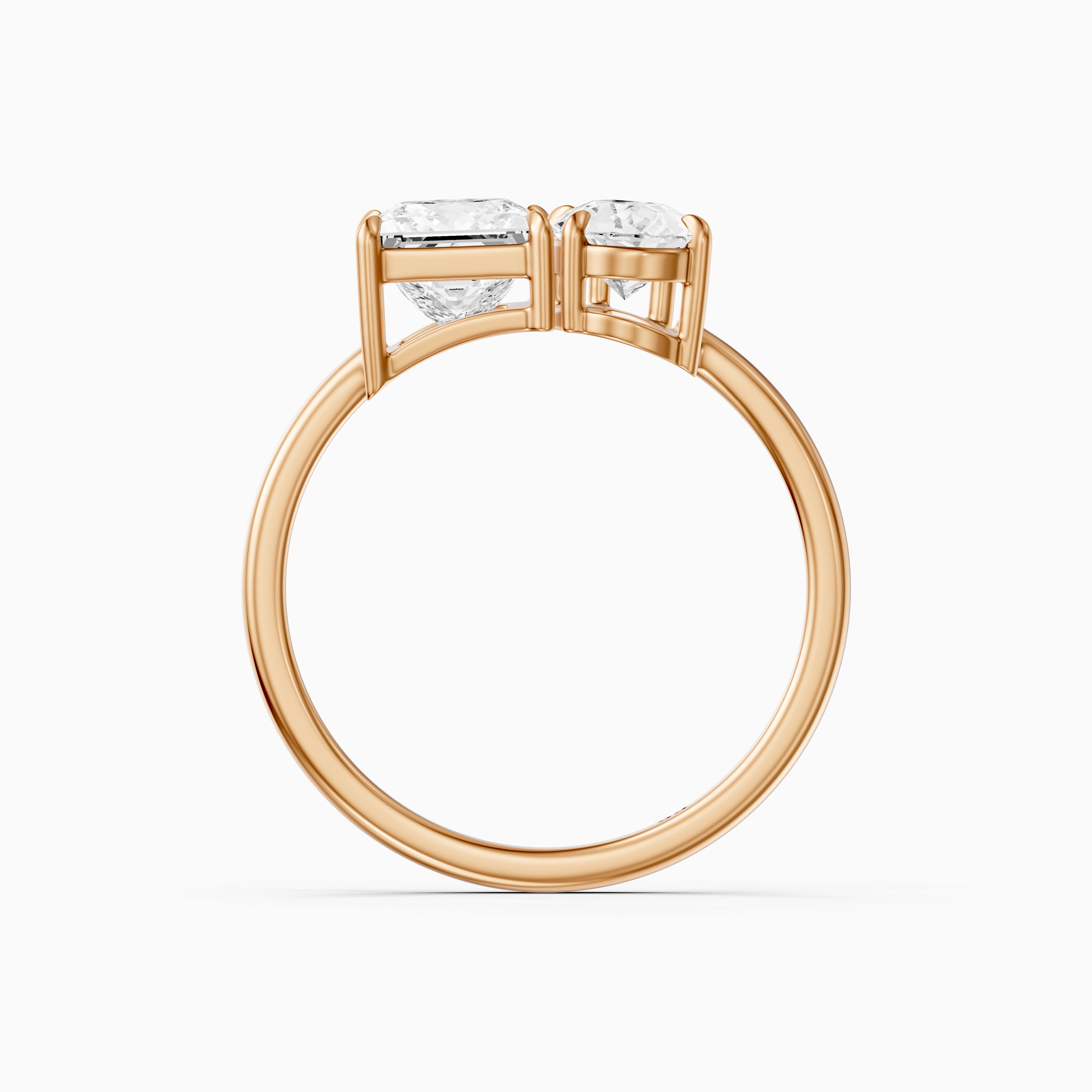 Caison Toi Et Moi Engagement Ring With Princess and Pear Two Stone Lab Grown Diamond