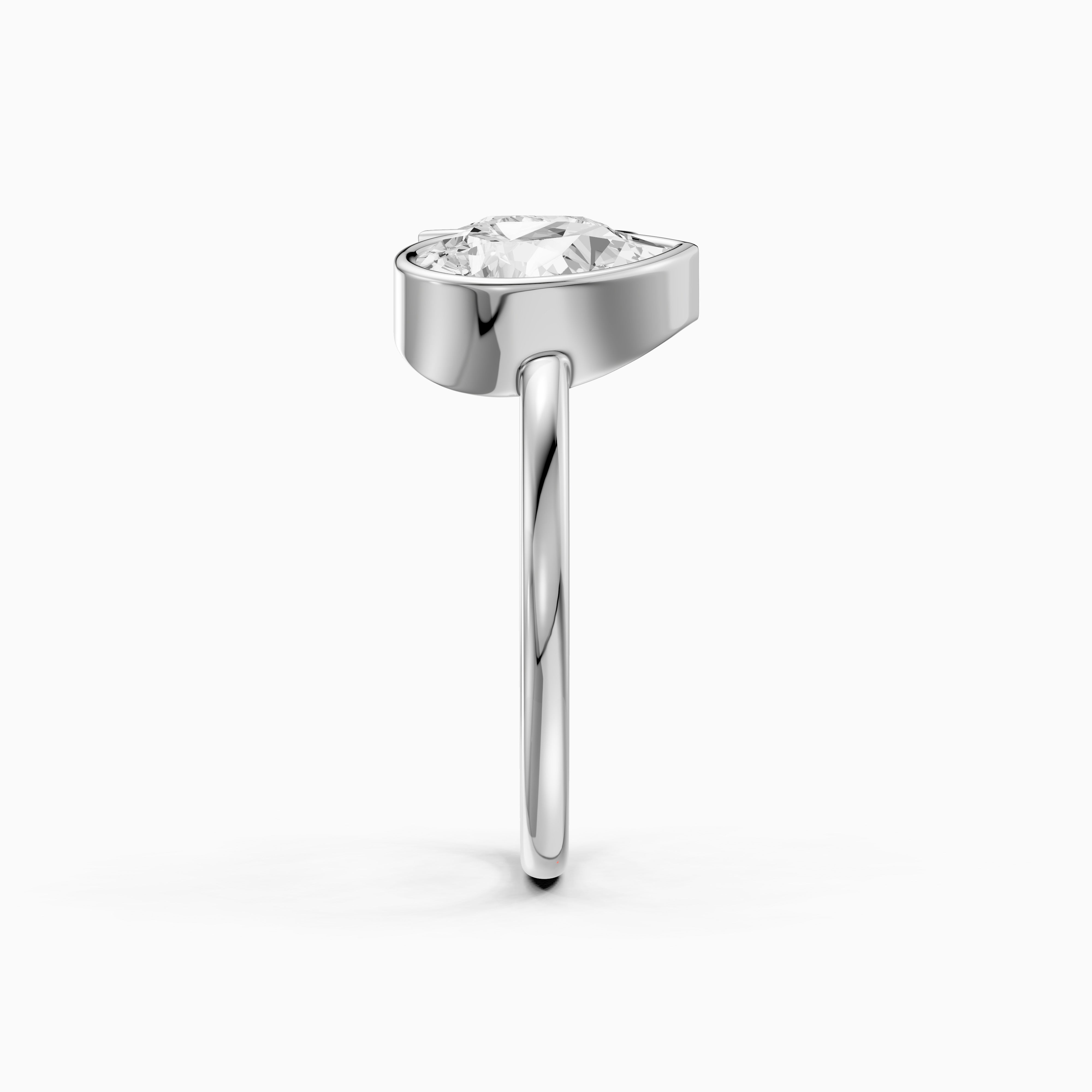 Nora Toi et Moi Pear Cut Lab Grown Diamond Ring in Bezel Setting