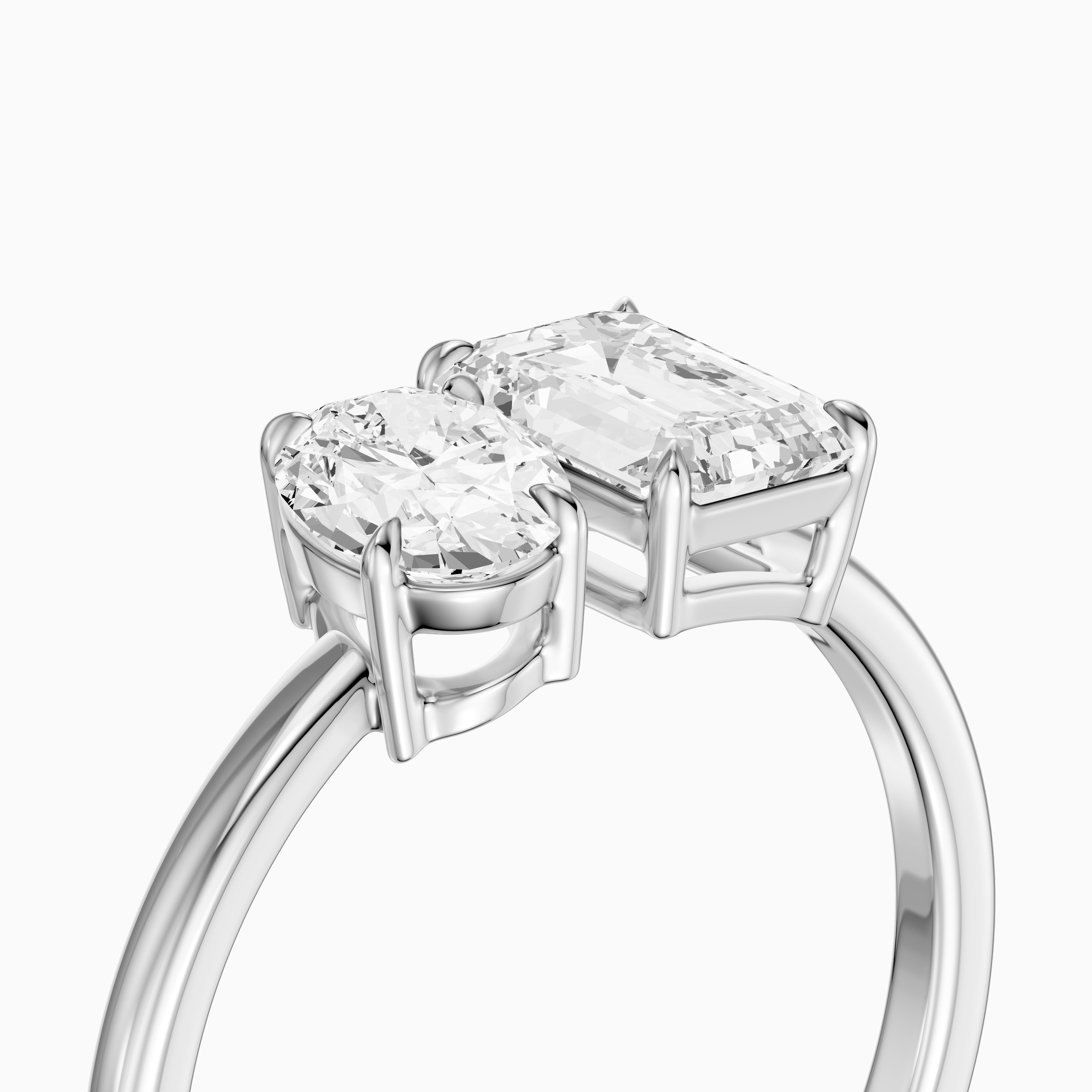 Cierra Toi Et Moi Bezel Diamond Ring With Pear and Emerald Two Stone Lab Grown Diamond