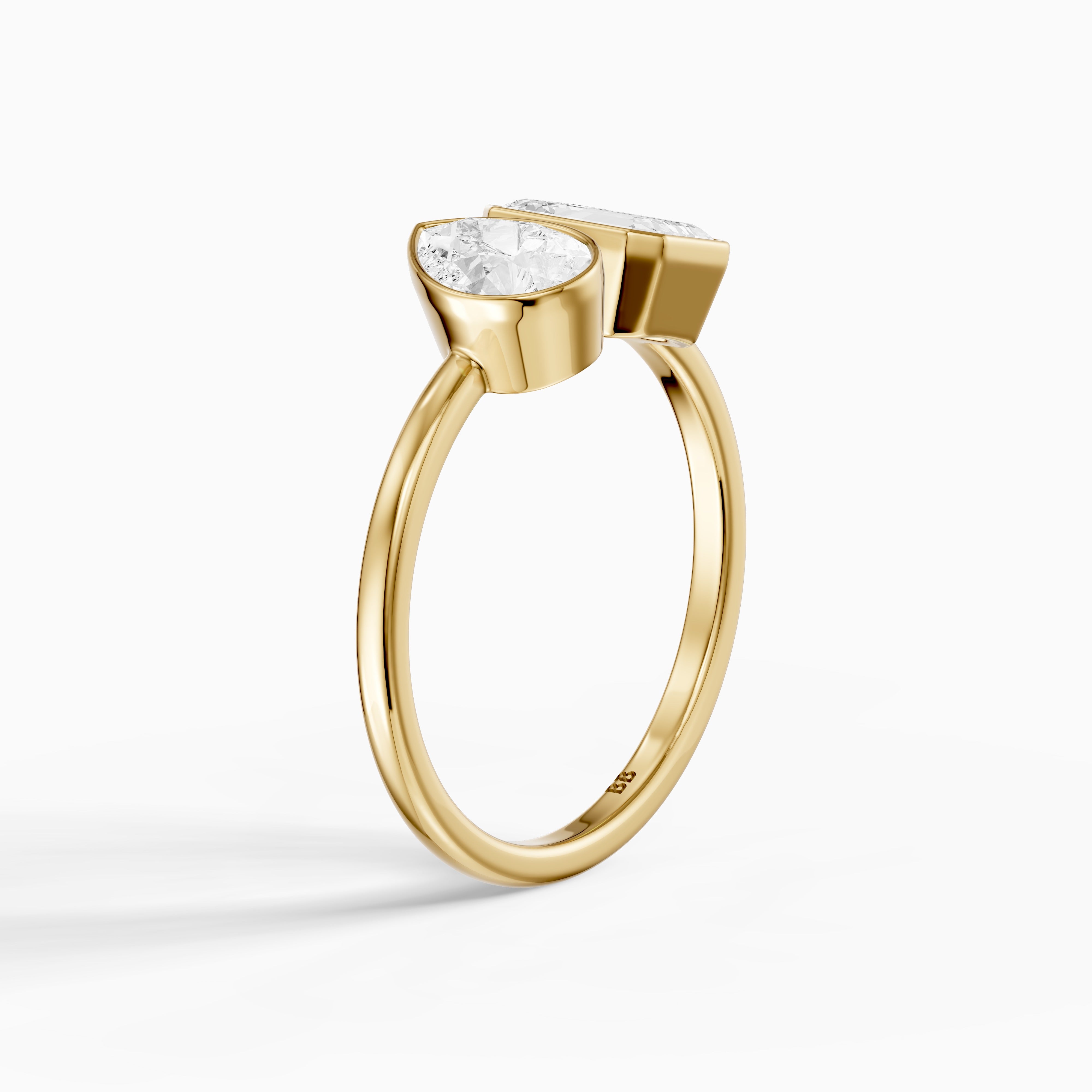 Cierra Toi Et Moi Bezel Diamond Ring With Pear and Emerald Two Stone Lab Grown Diamond