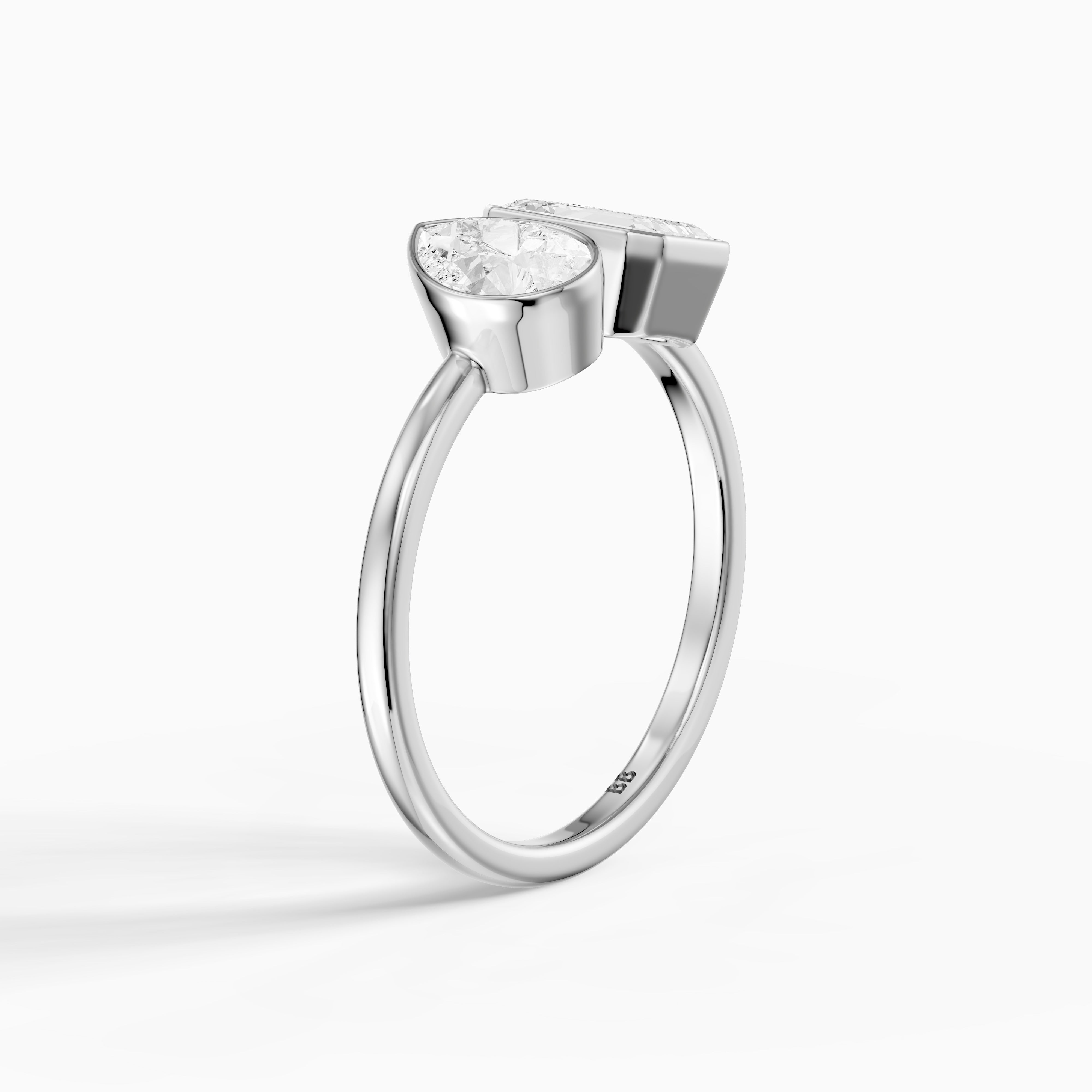 Cierra Toi Et Moi Bezel Diamond Ring With Pear and Emerald Two Stone Lab Grown Diamond
