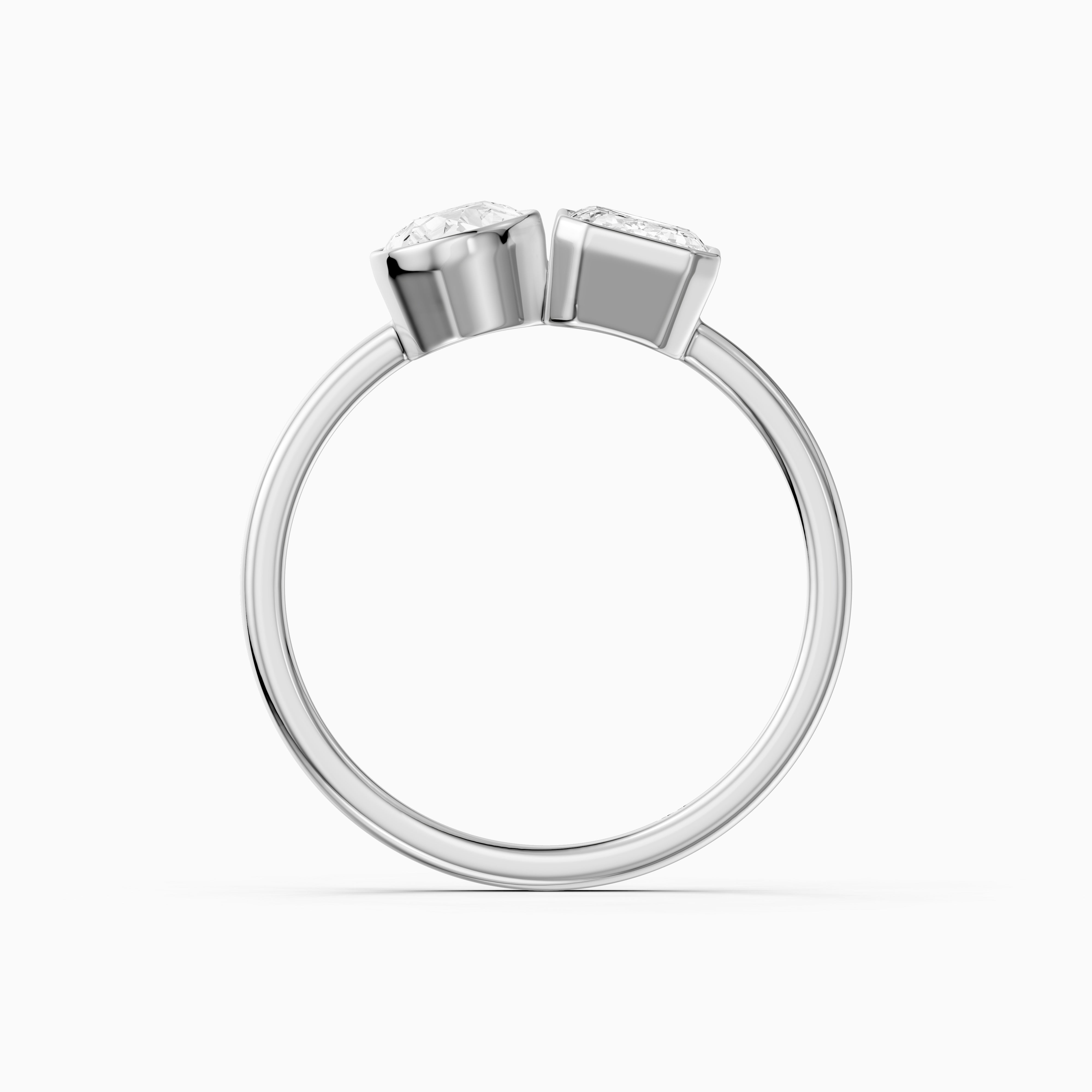 Cierra Toi Et Moi Bezel Diamond Ring With Pear and Emerald Two Stone Lab Grown Diamond