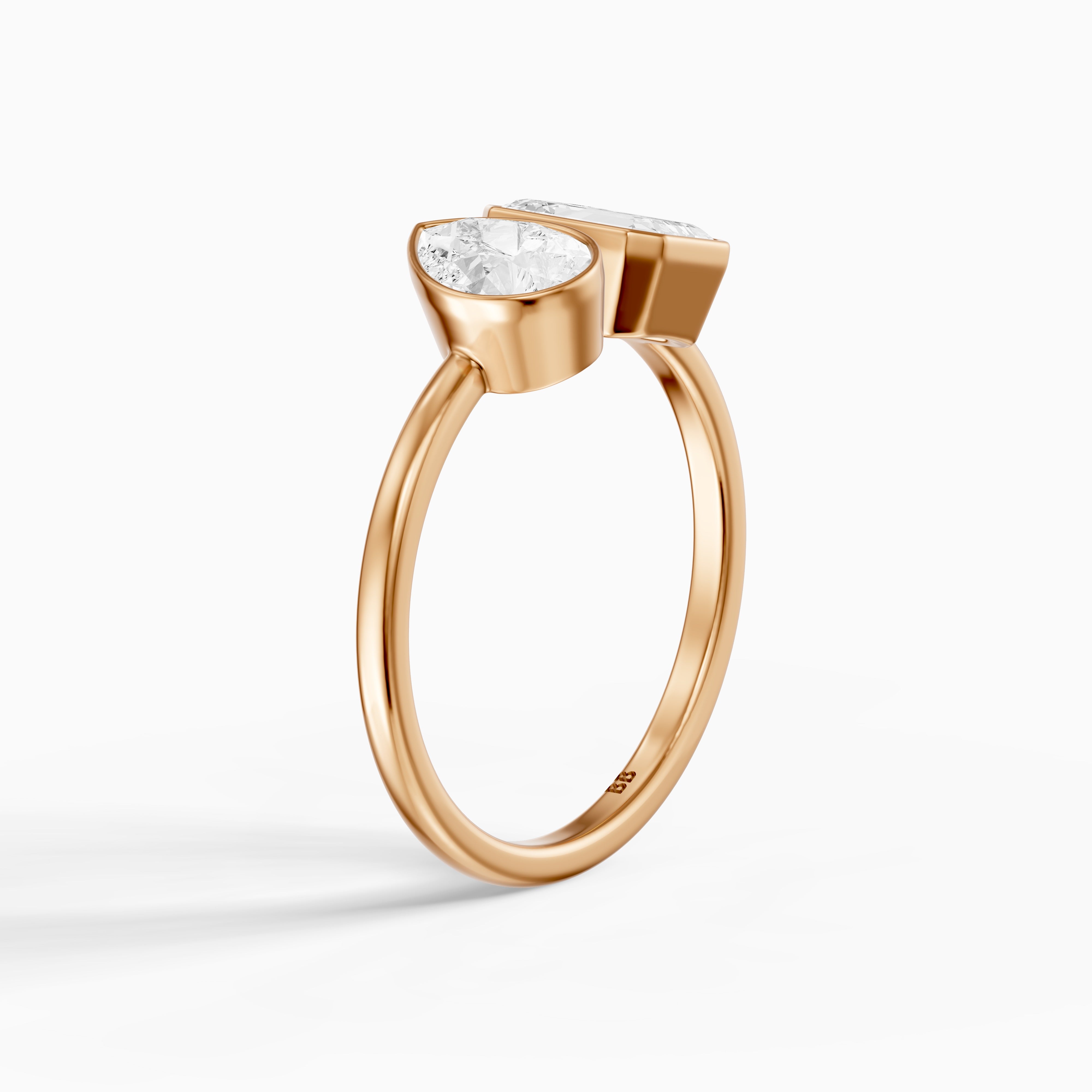 Cierra Toi Et Moi Bezel Diamond Ring With Pear and Emerald Two Stone Lab Grown Diamond