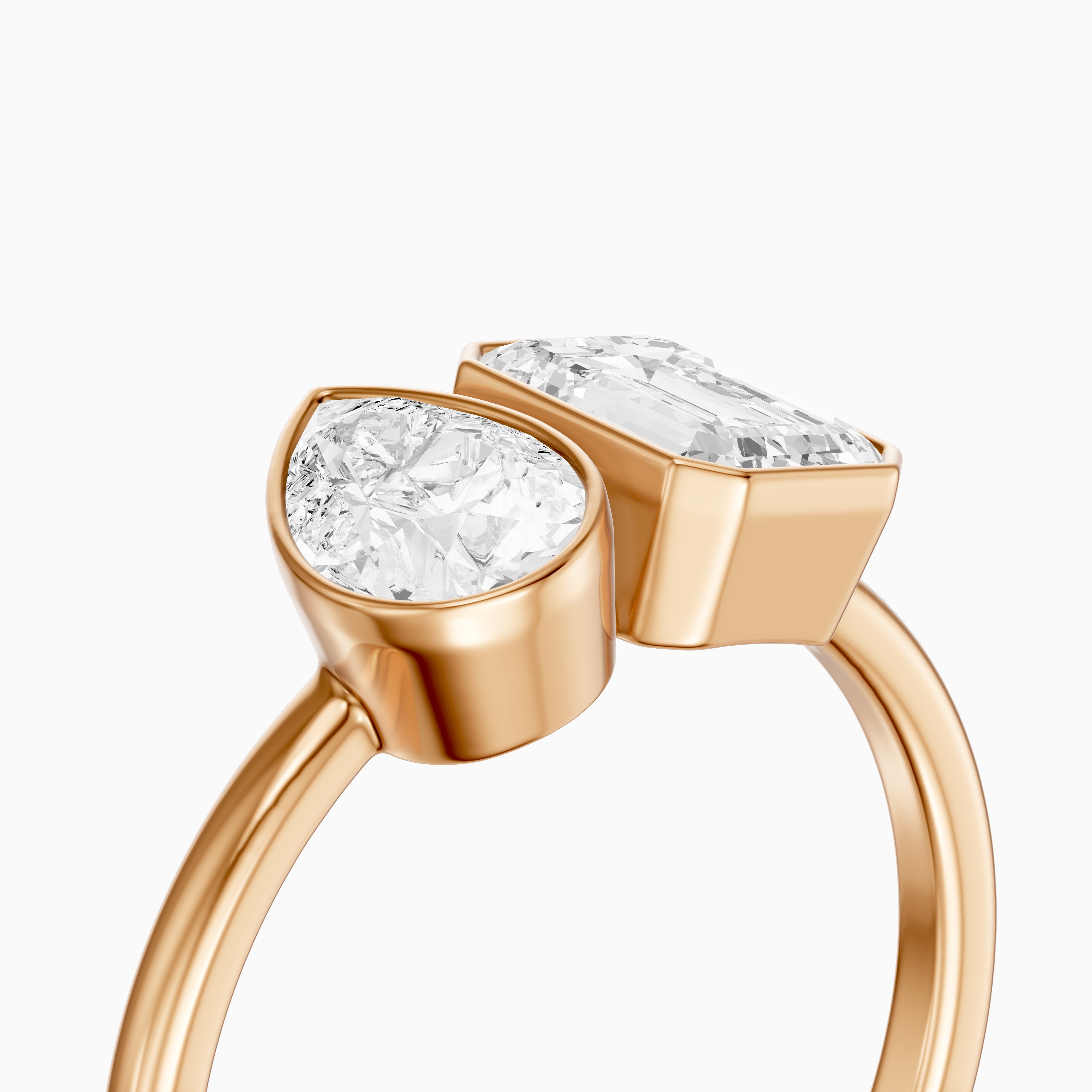 Cierra Toi Et Moi Bezel Diamond Ring With Pear and Emerald Two Stone Lab Grown Diamond