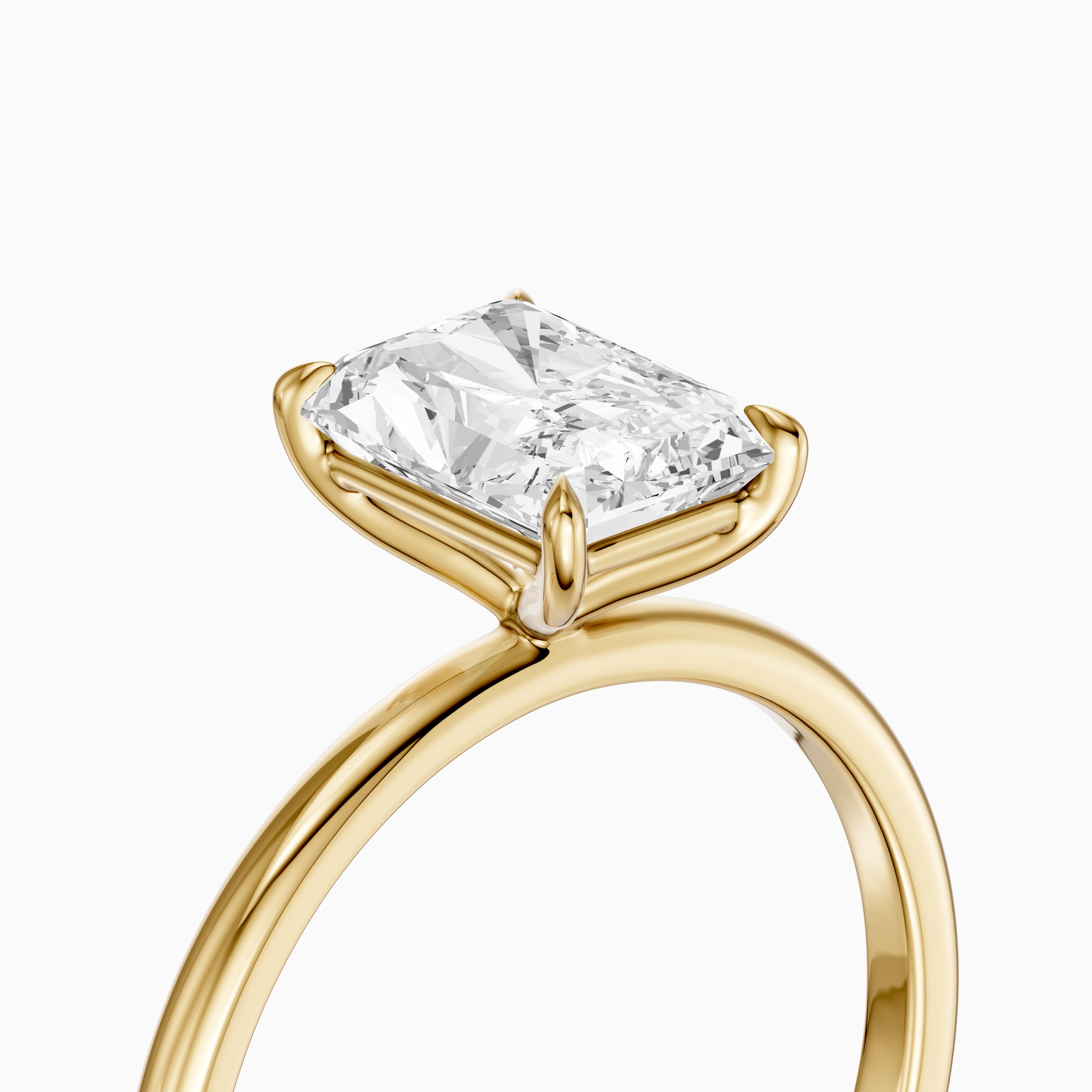 Clarie 4 Prong Radiant Cut Solitaire Lab Grown Diamond Ring