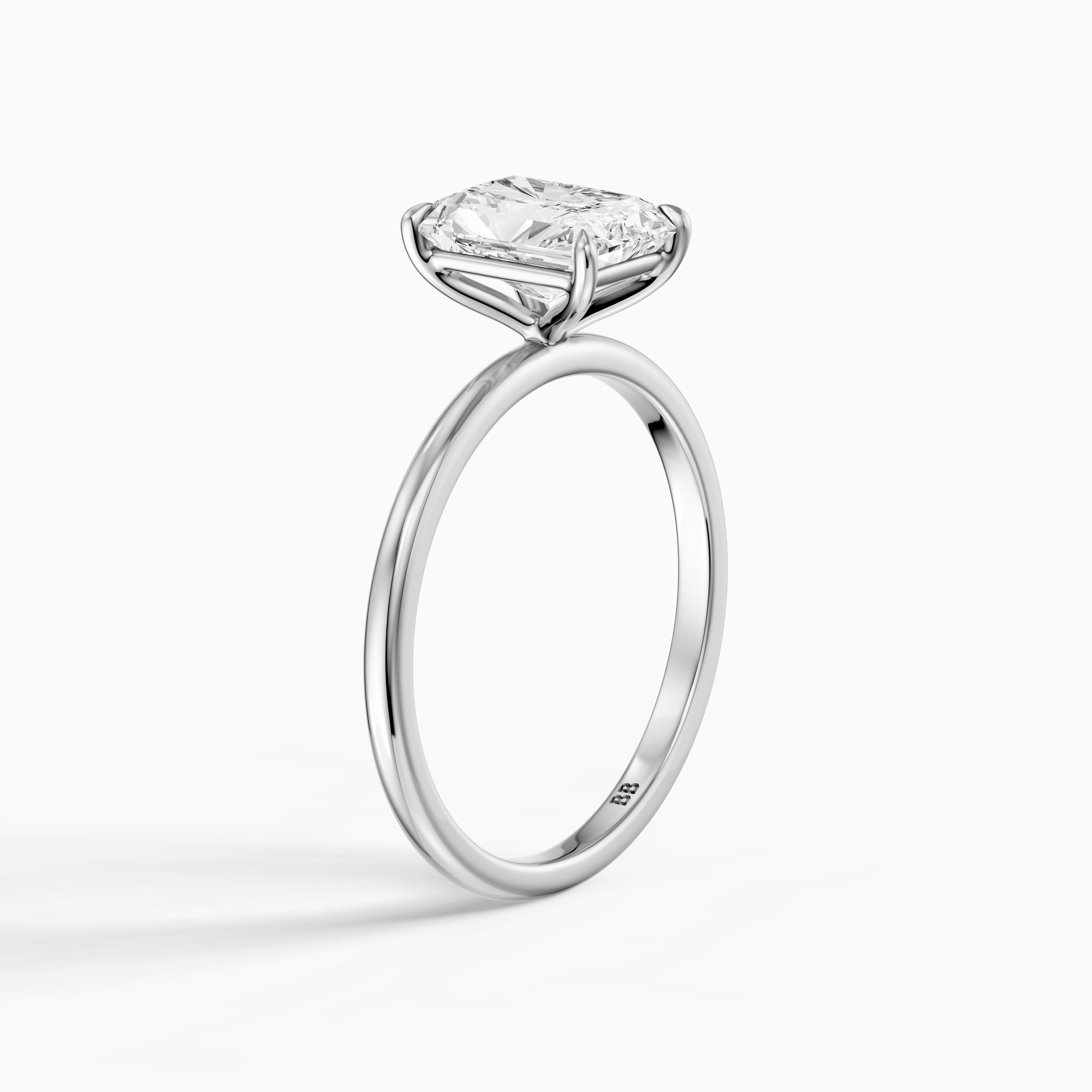 Clarie 4 Prong Radiant Cut Solitaire Lab Grown Diamond Ring