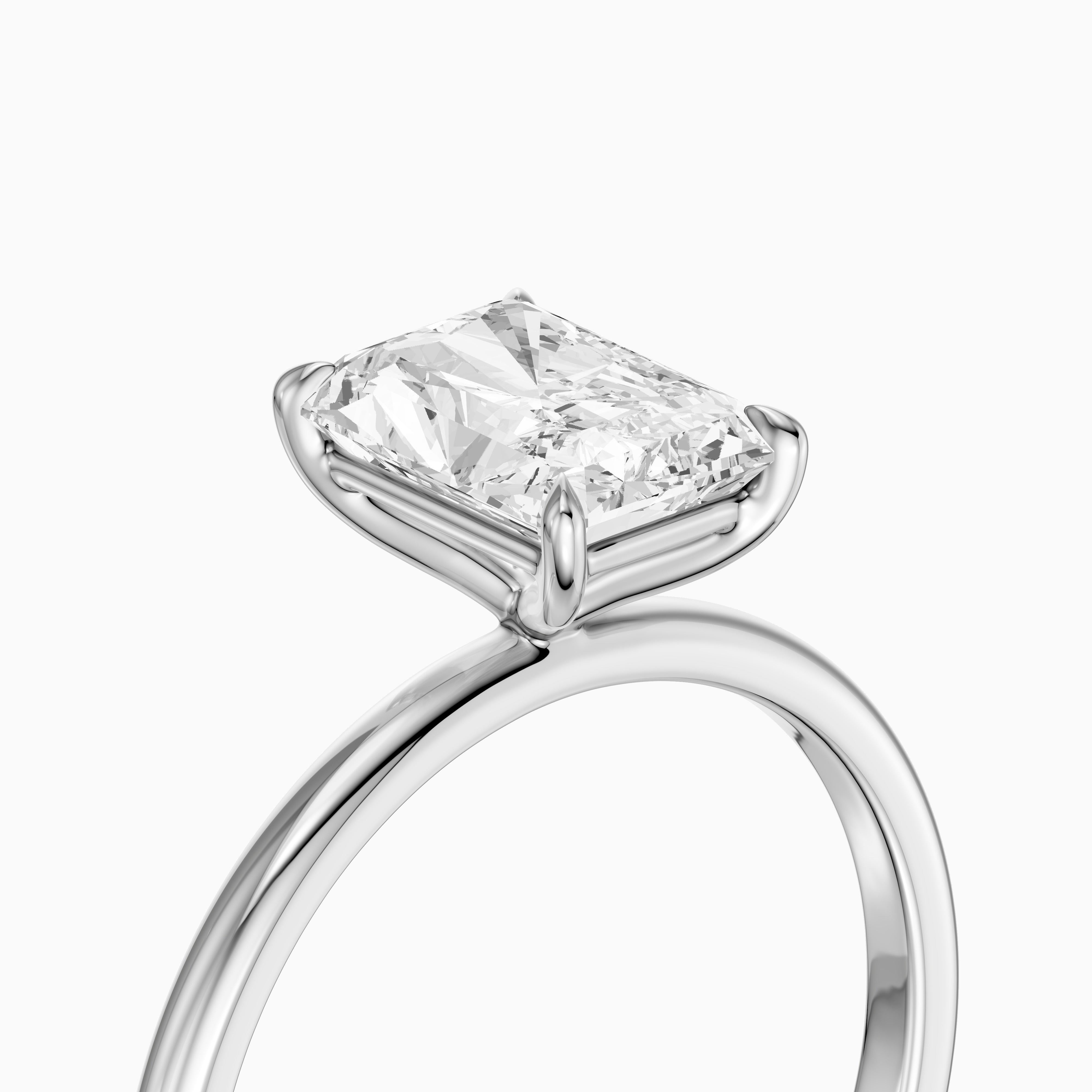 Clarie 4 Prong Radiant Cut Solitaire Lab Grown Diamond Ring