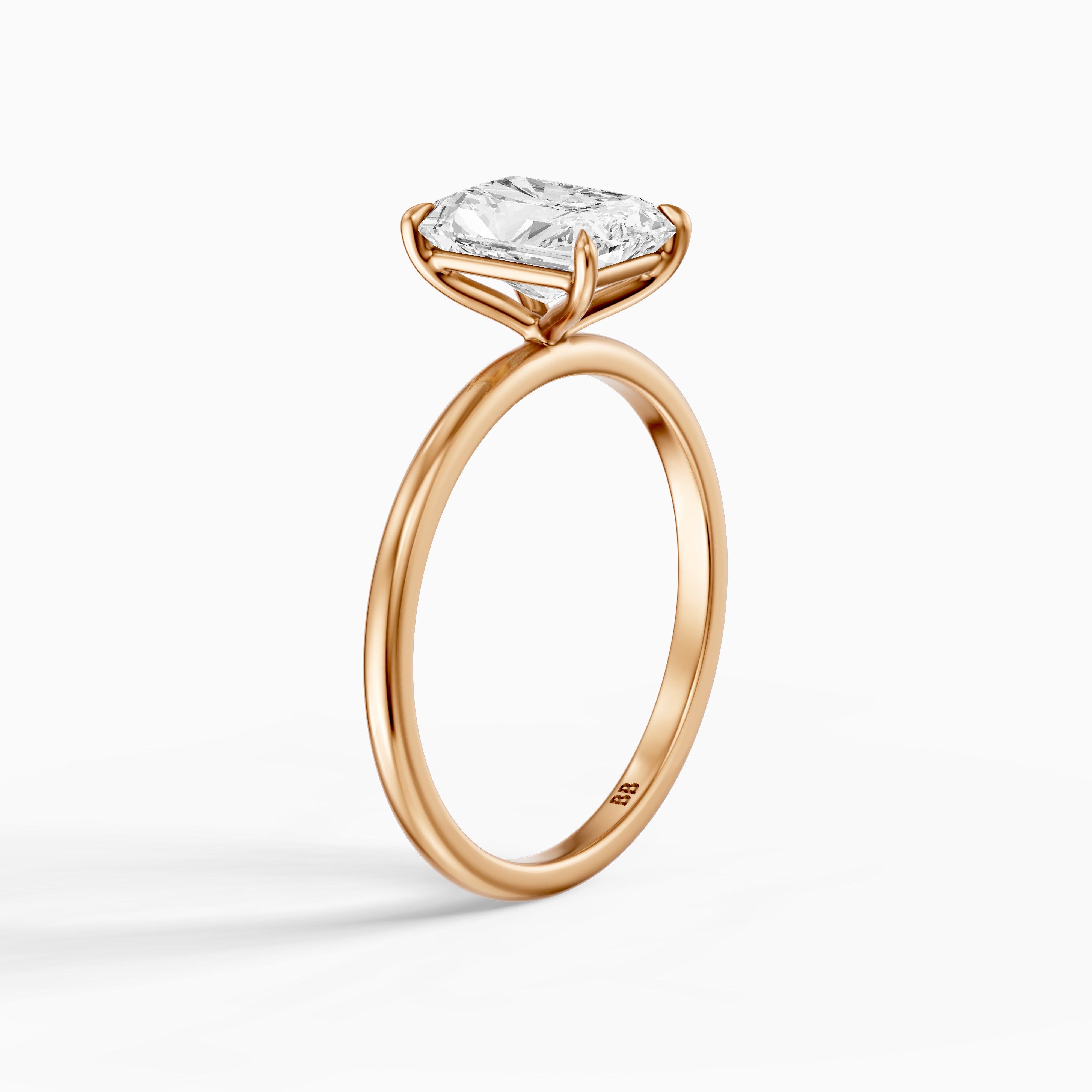 Clarie 4 Prong Radiant Cut Solitaire Lab Grown Diamond Ring