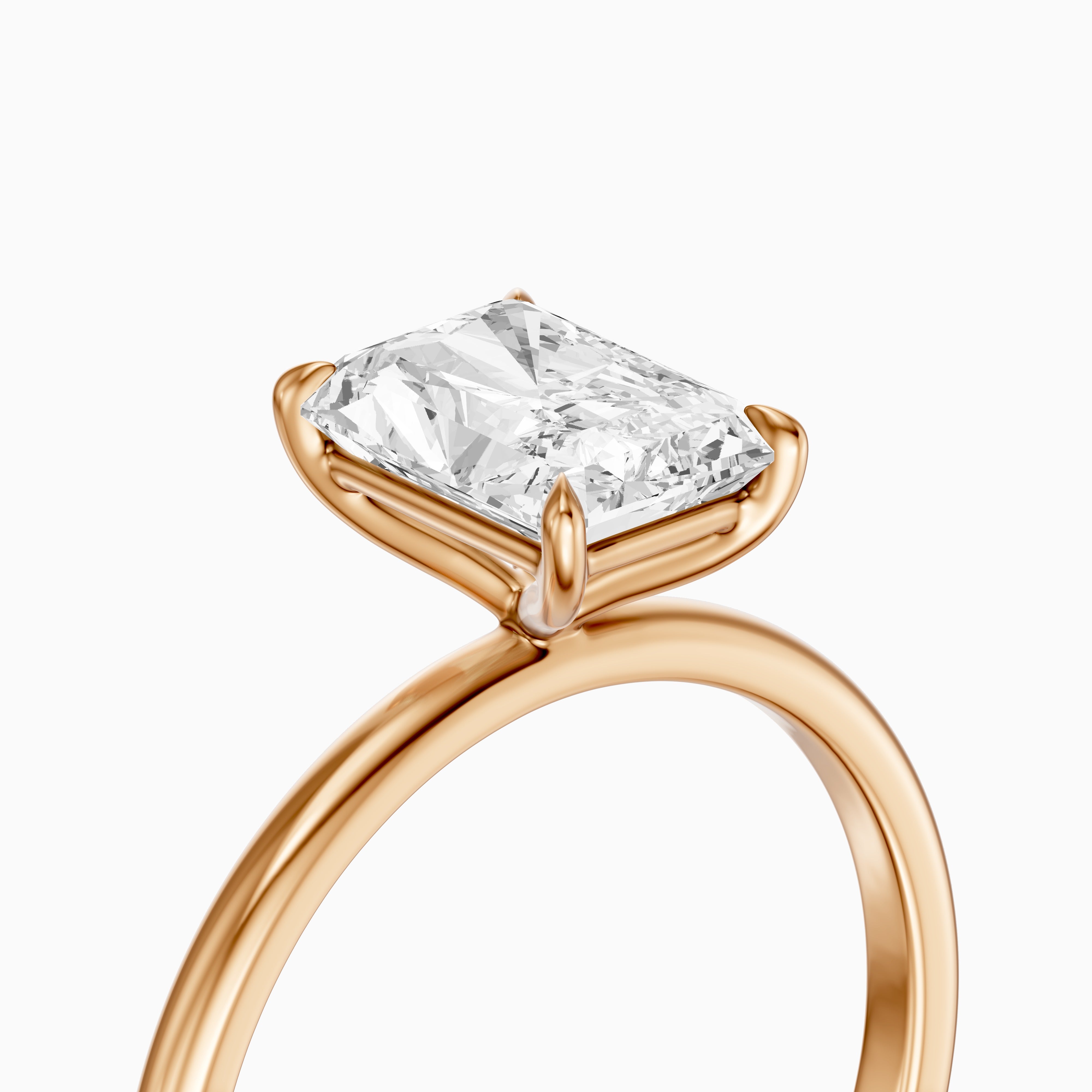 Clarie 4 Prong Radiant Cut Solitaire Lab Grown Diamond Ring