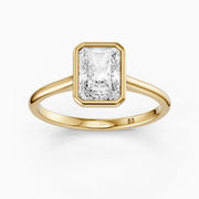 Emmaly Radiant Cut Bezel Cathedral Style Moissanite Diamond Ring