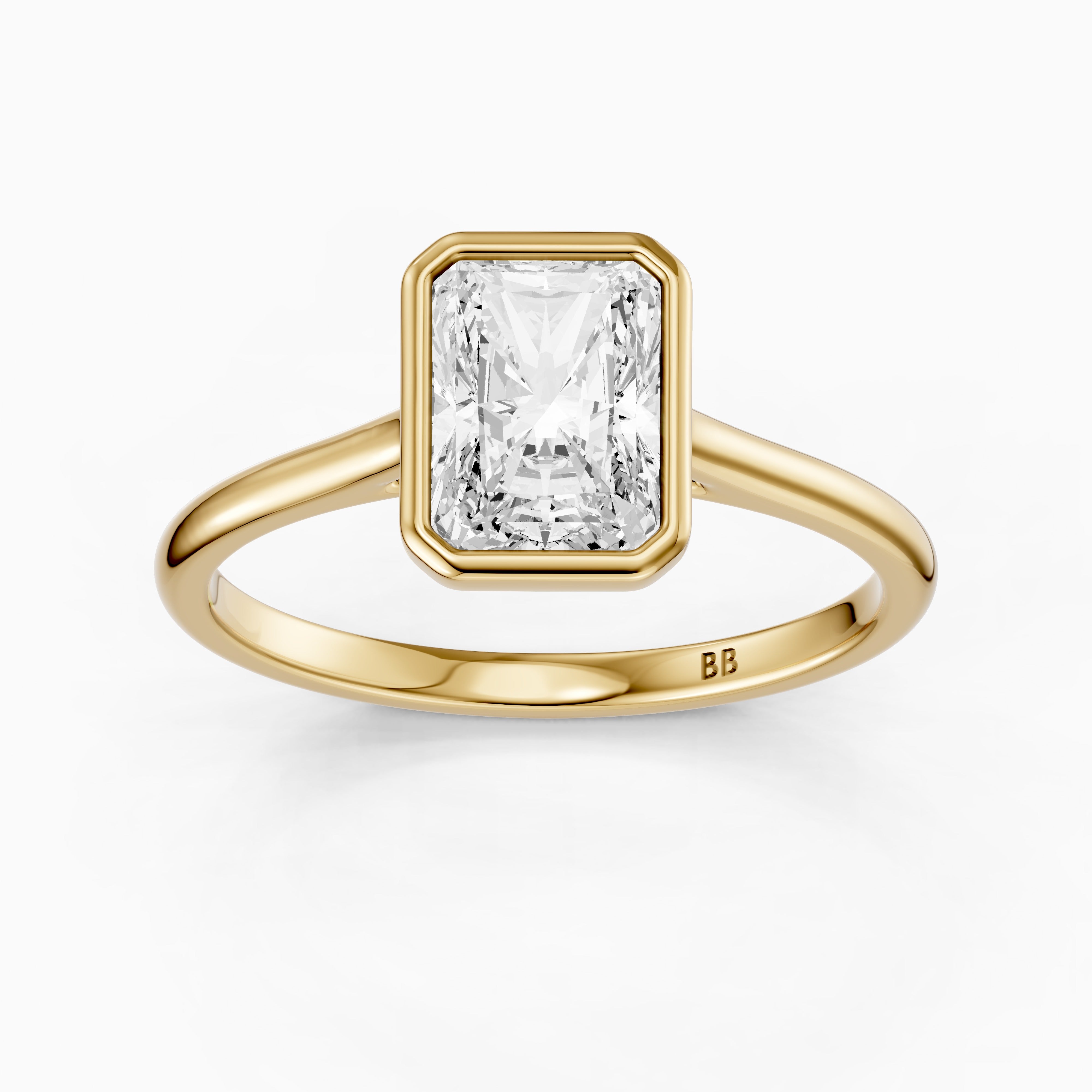 Emmaly Radiant Cut Bezel Cathedral Style Lab Grown Diamond Ring