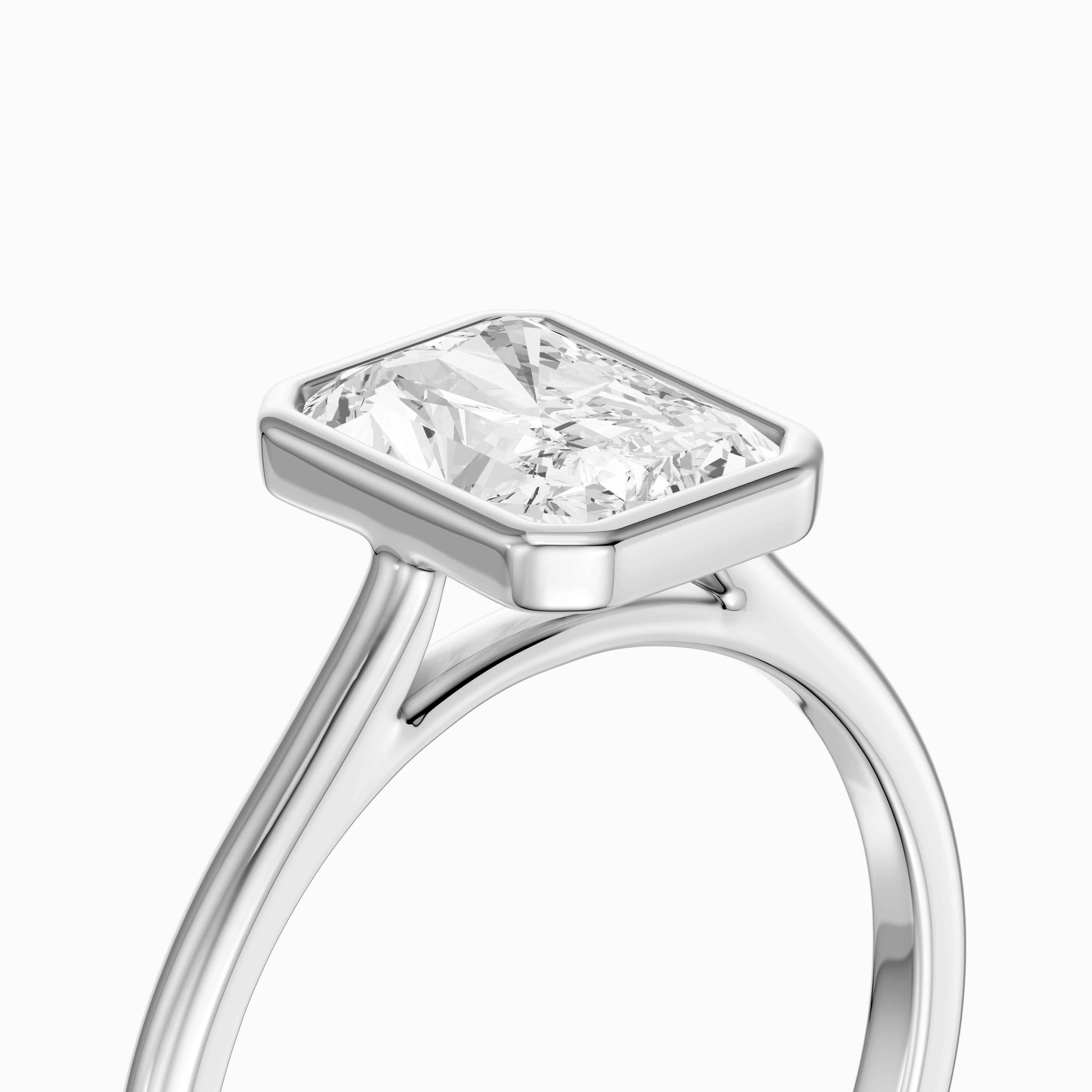 Emmaly Radiant Cut Bezel Cathedral Style Lab Grown Diamond Ring