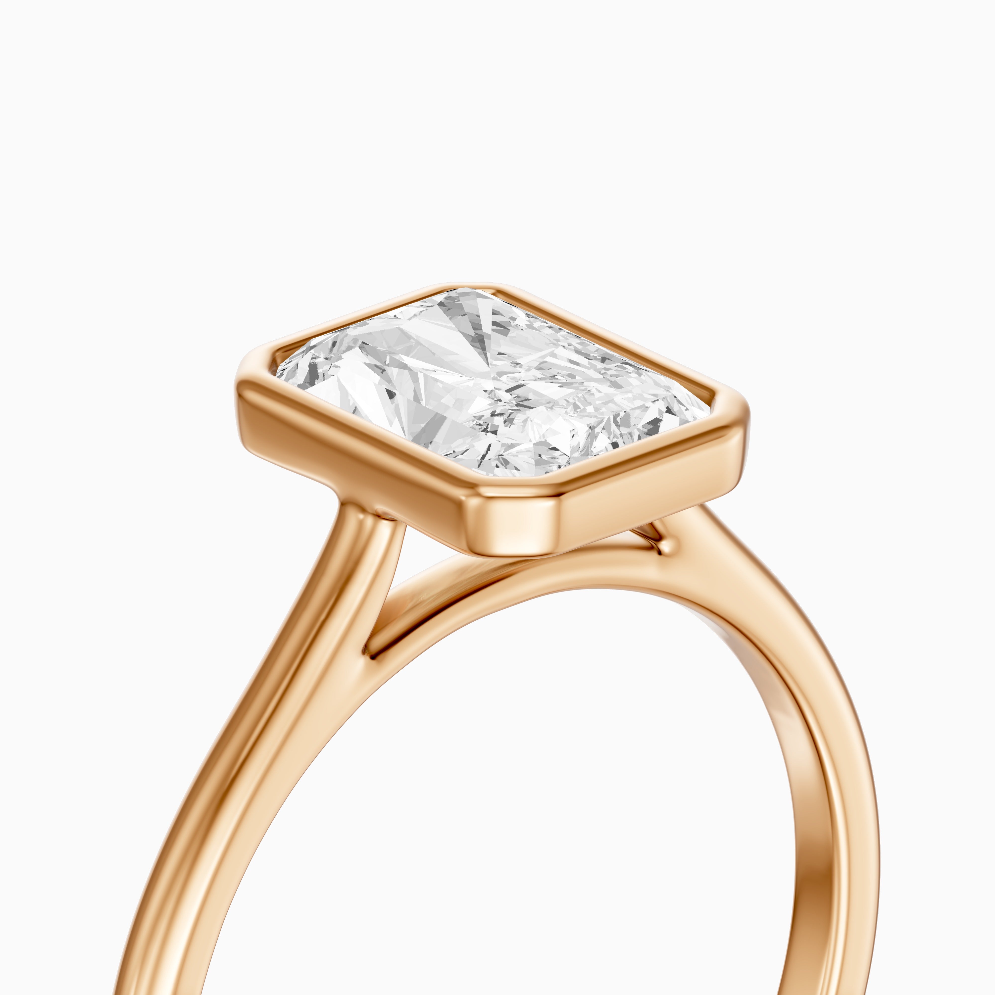 Emmaly Radiant Cut Bezel Cathedral Style Lab Grown Diamond Ring
