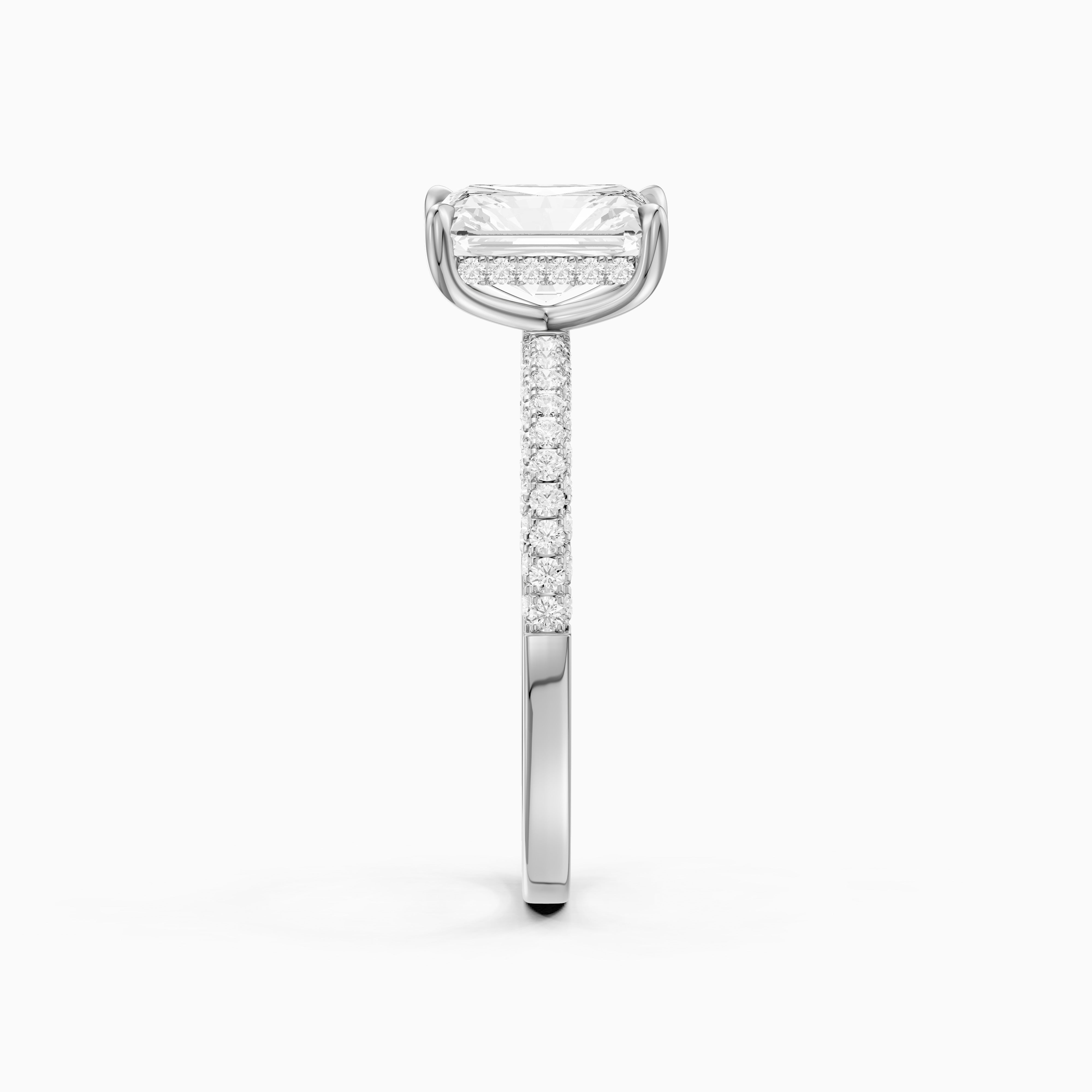 Ensley Radiant Cut Hidden Halo Three Sided Pave Lab Grown Diamond Ring