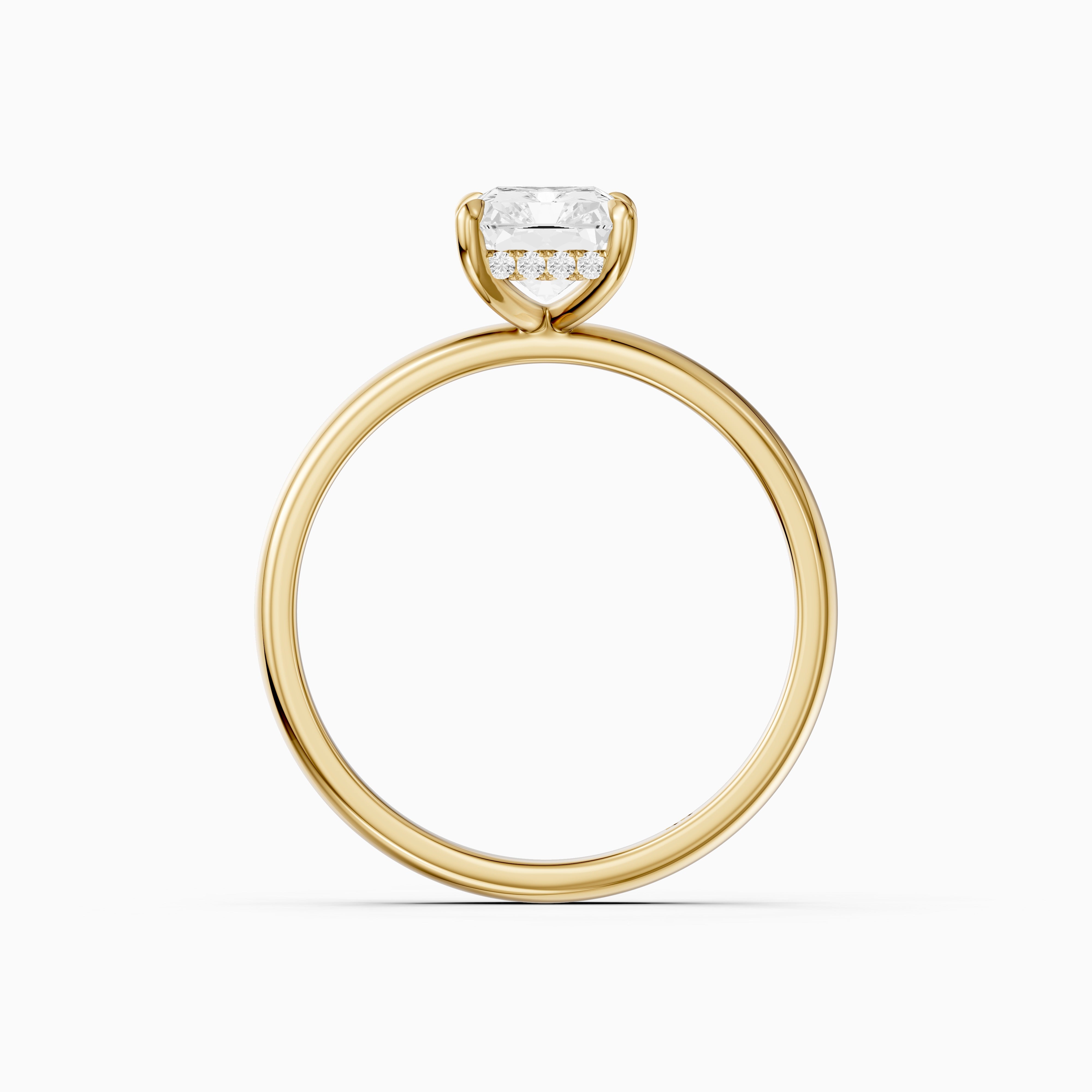 Farrah 4 Prong Radiant Cut Hidden Halo Moissanite Diamond Ring